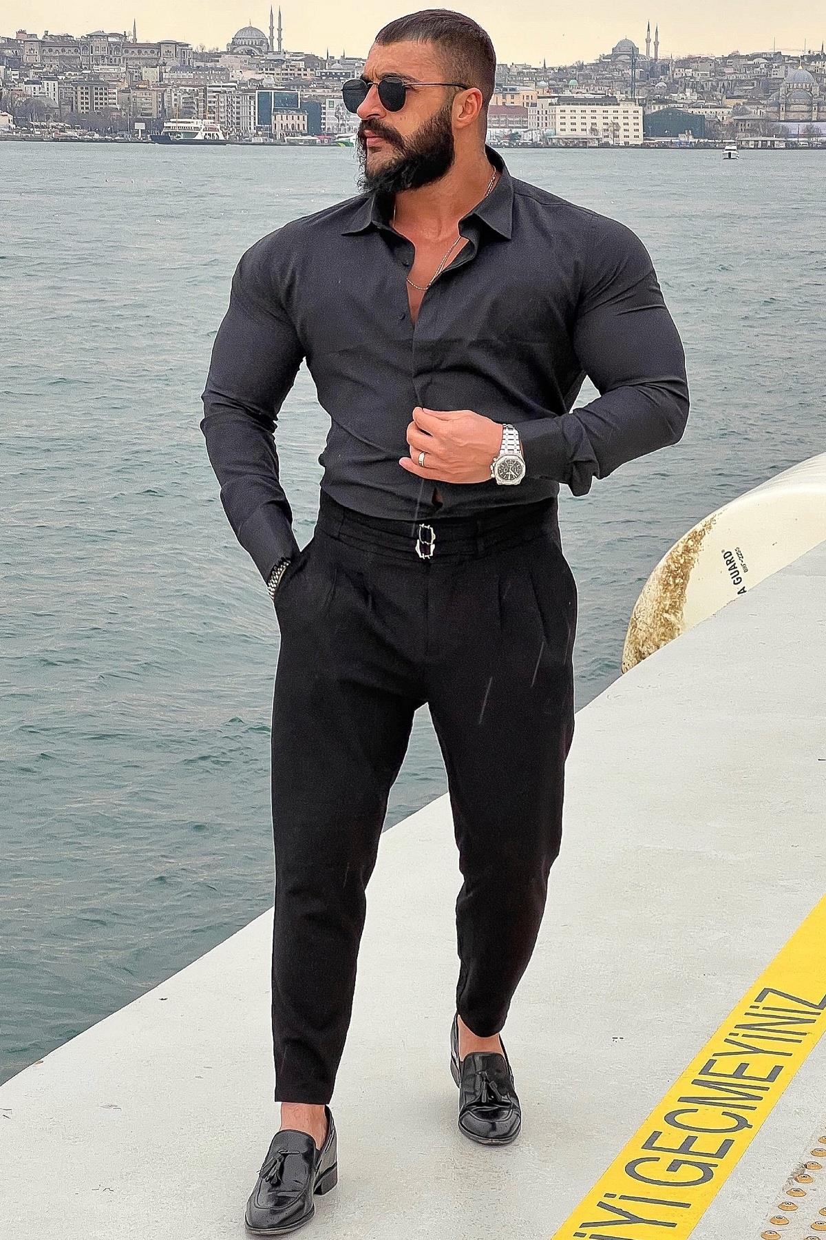 KLASK SLİM FİT GÖMLEK SİYAH