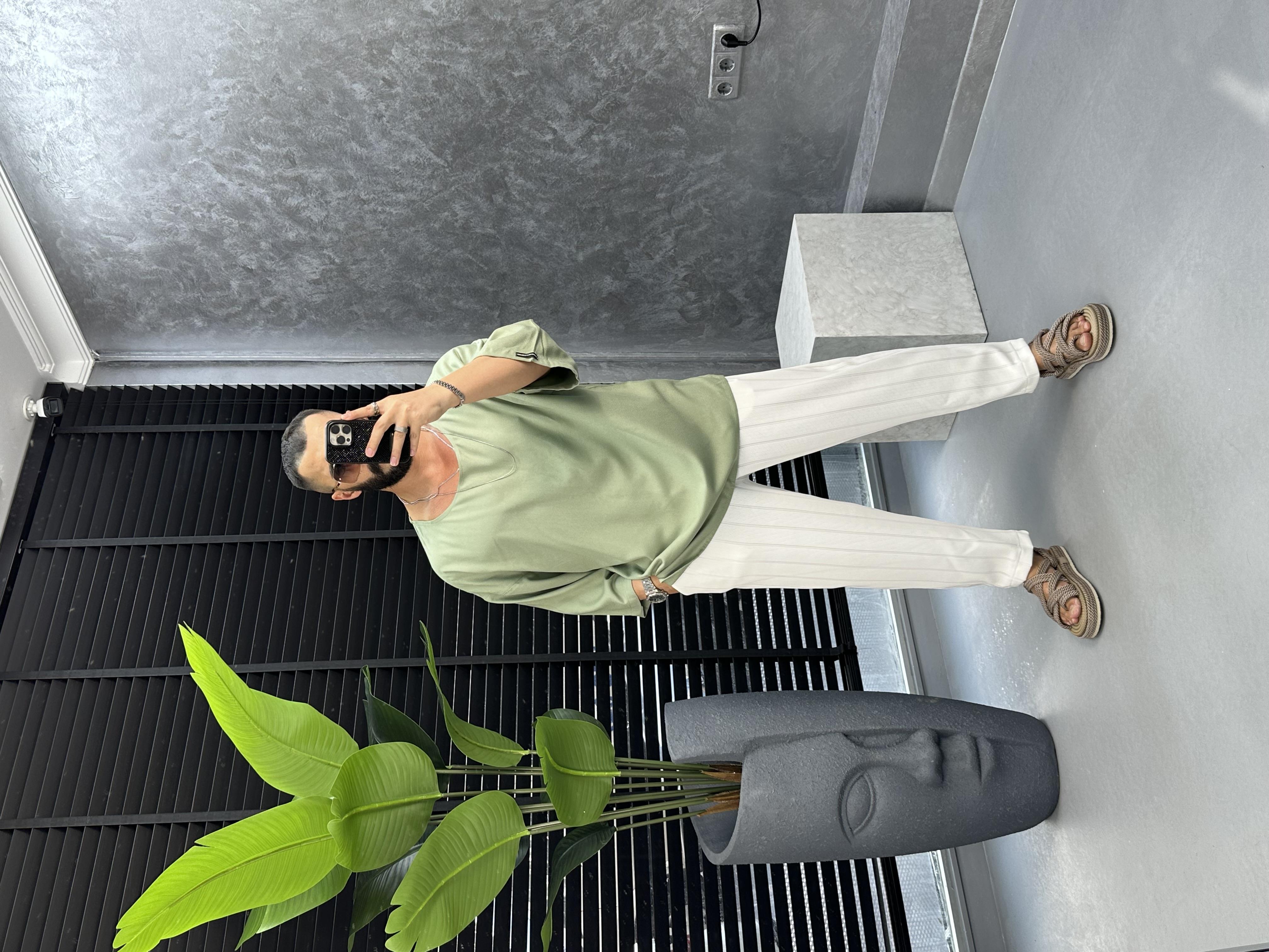 oversize fakir kol t-shirt yeşil