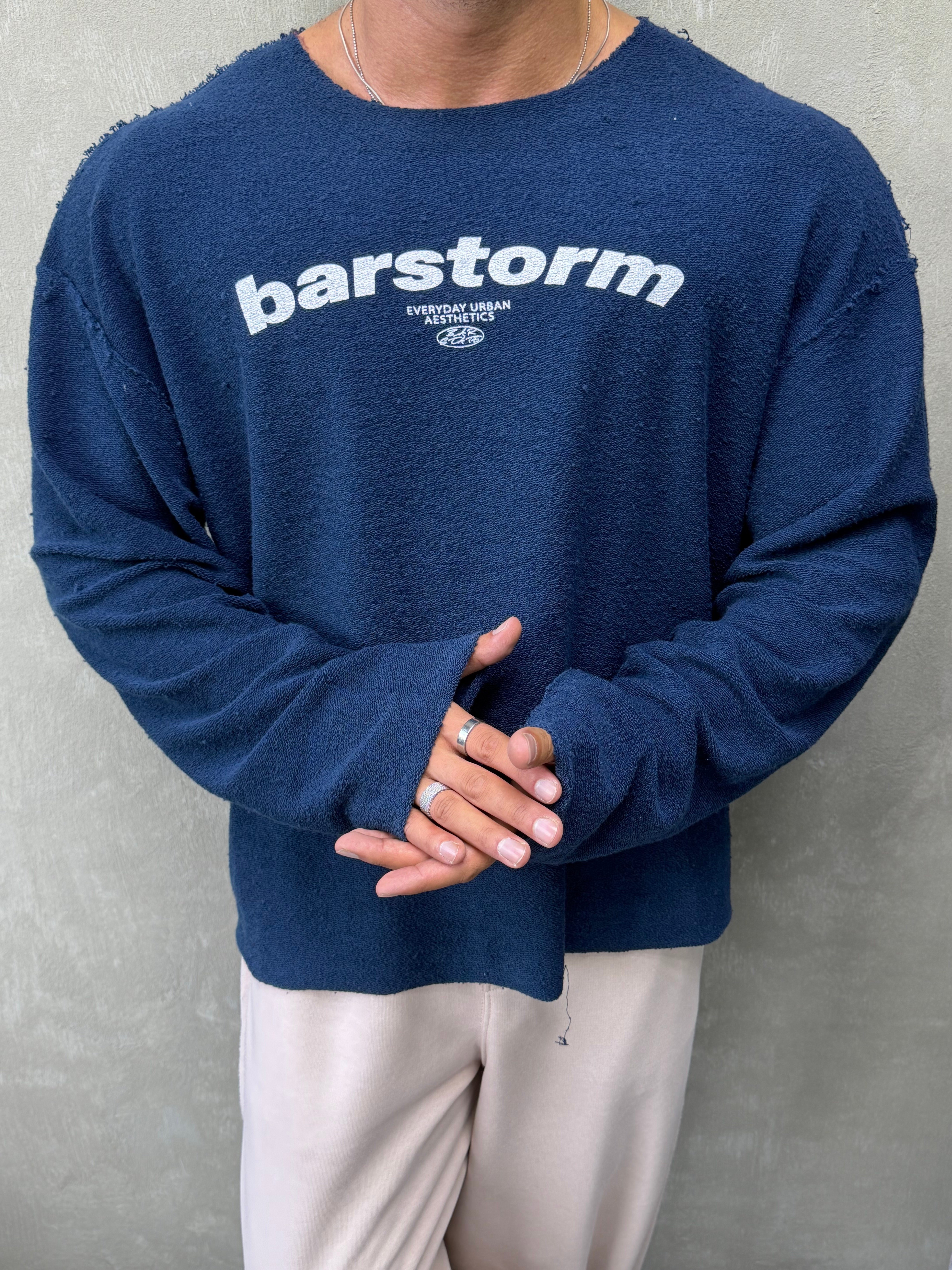 ÖZEL SERİ ÇİFT TARAFLI OVERSIZE SWEAT LACİVERT