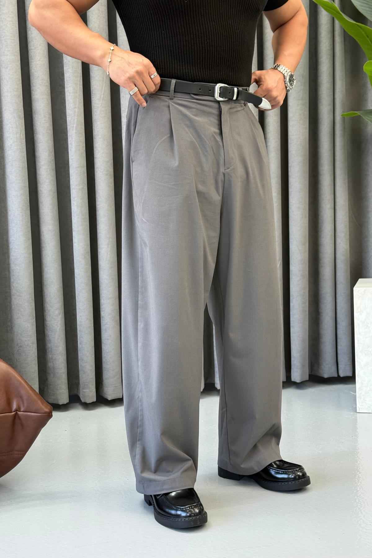 PREMİUM KORE KESİM PANTALON GRİ