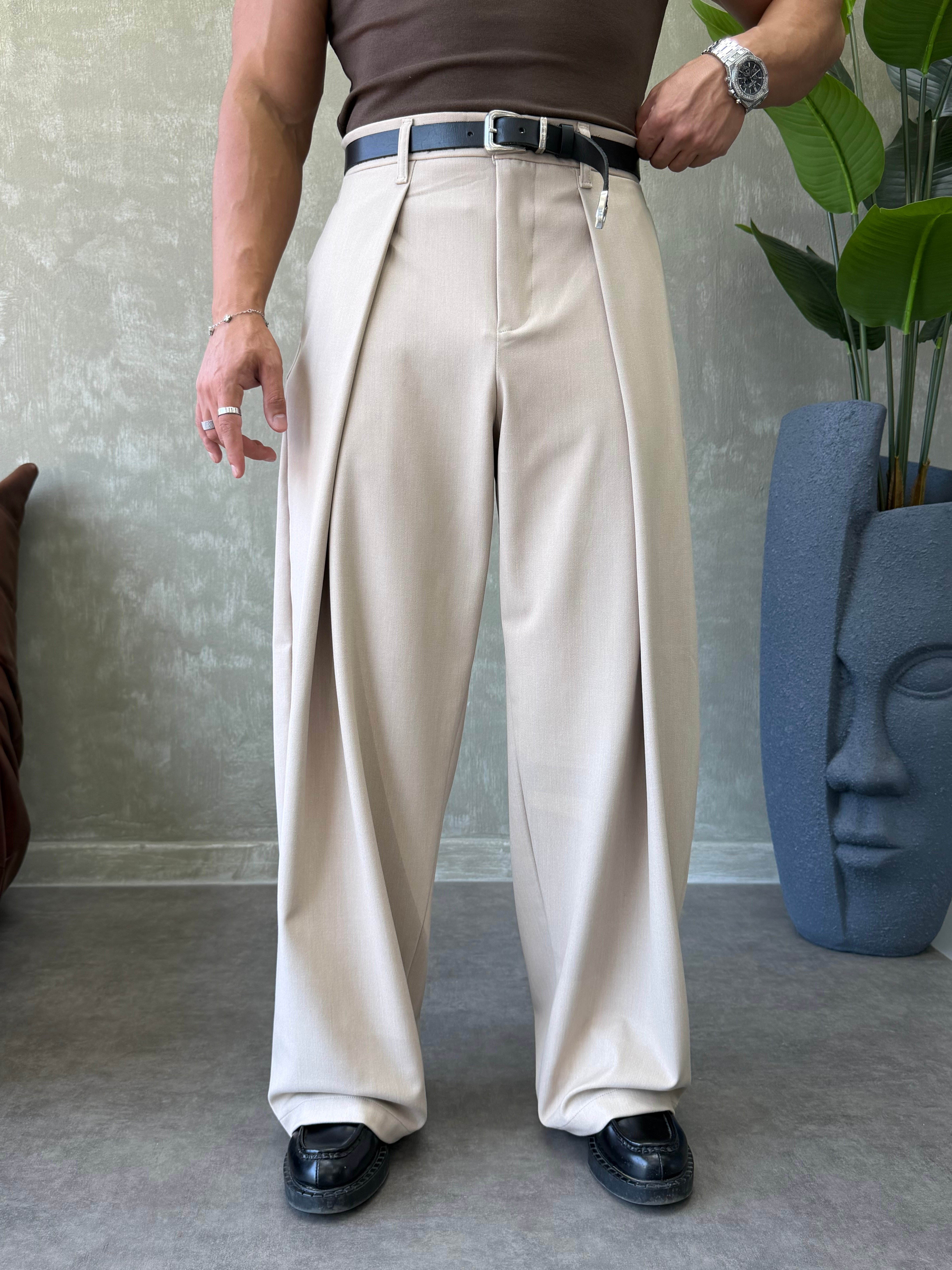 PREMIUM KUMAŞ KORE KESİM PANTOLON BEJ
