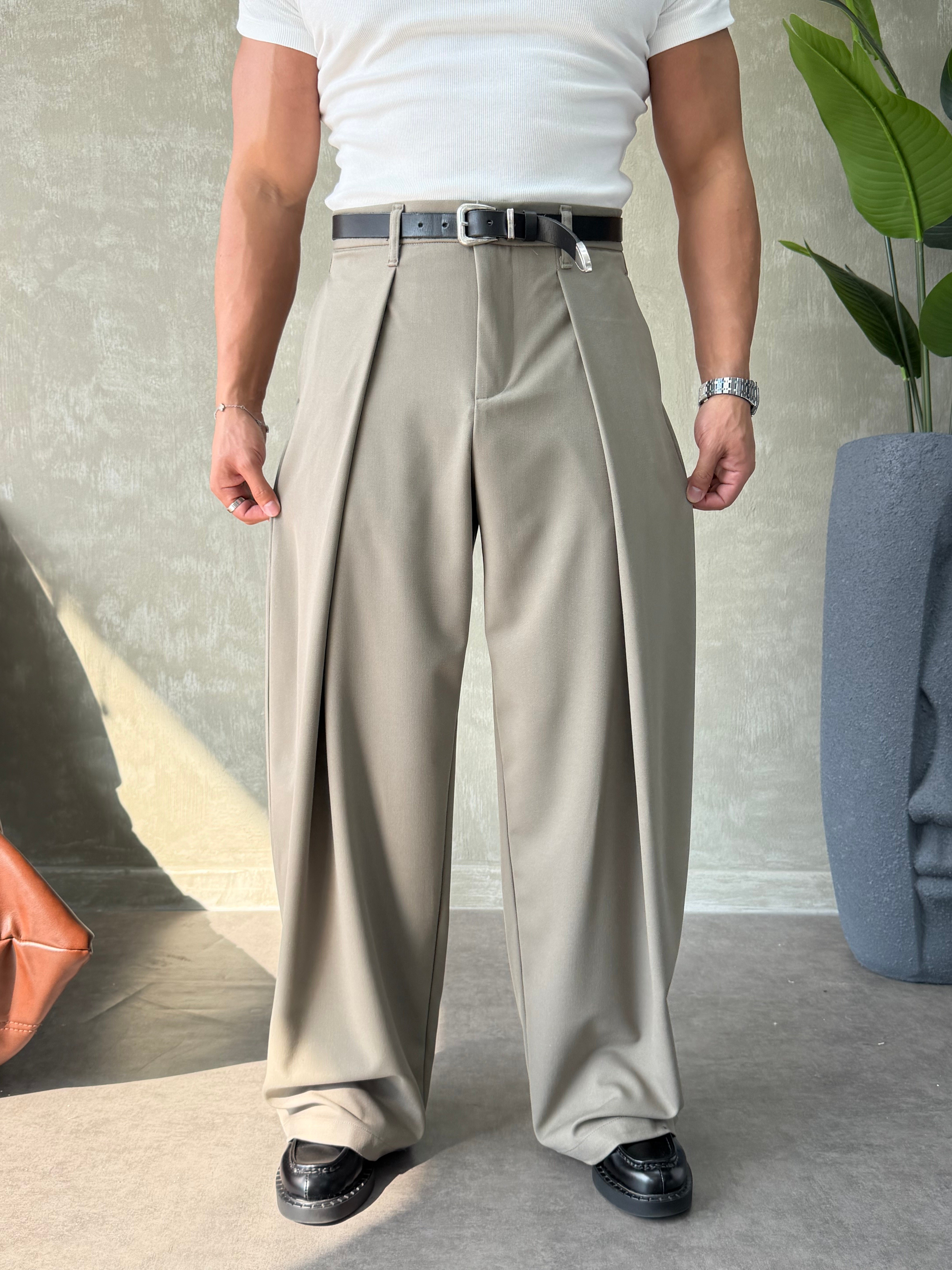 PREMIUM KUMAŞ KORE KESİM PANTOLON HAKİ
