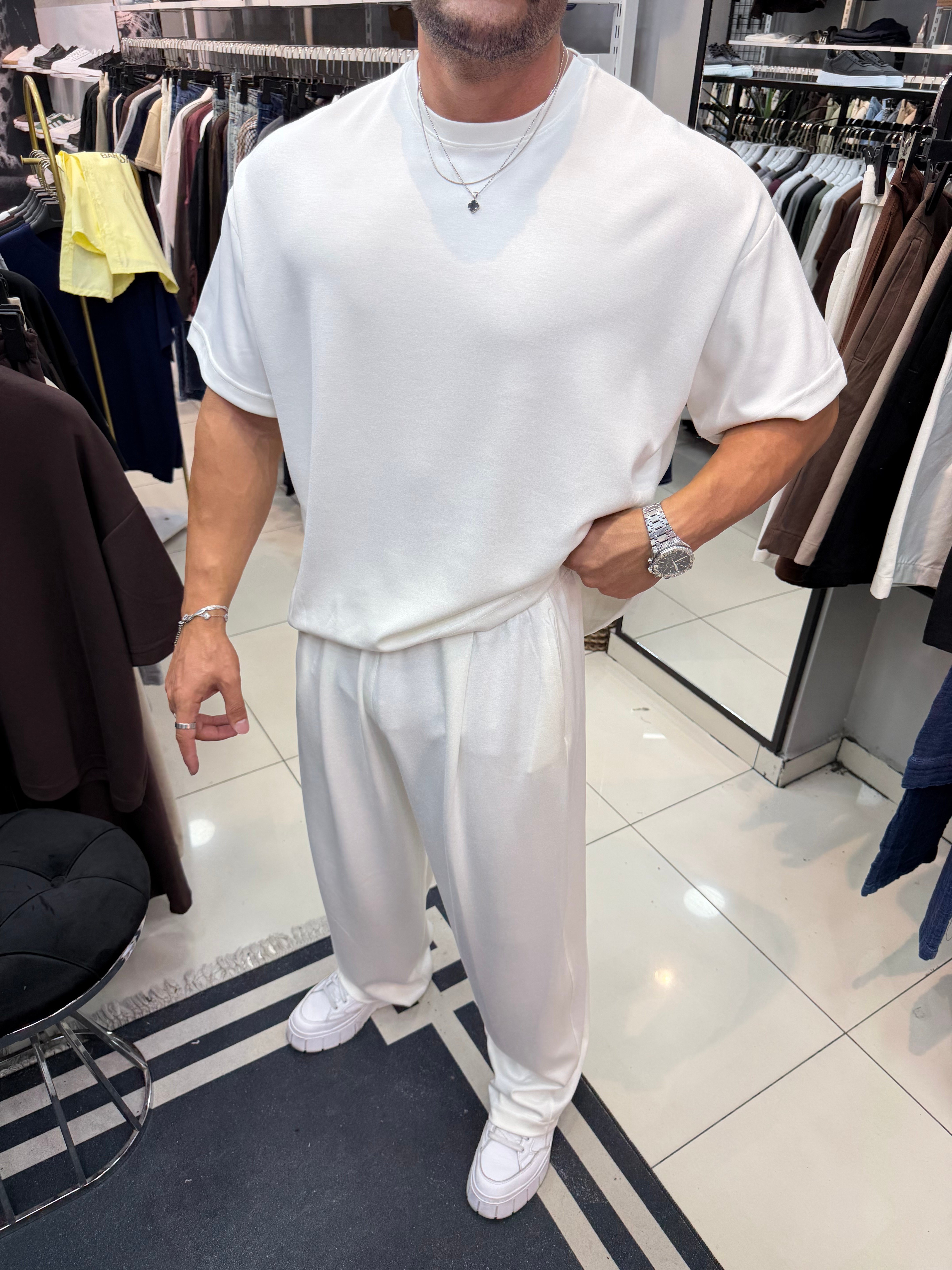 PREMIUM OVERSIZE OYSHO KUMAŞ TAKIM BEYAZ