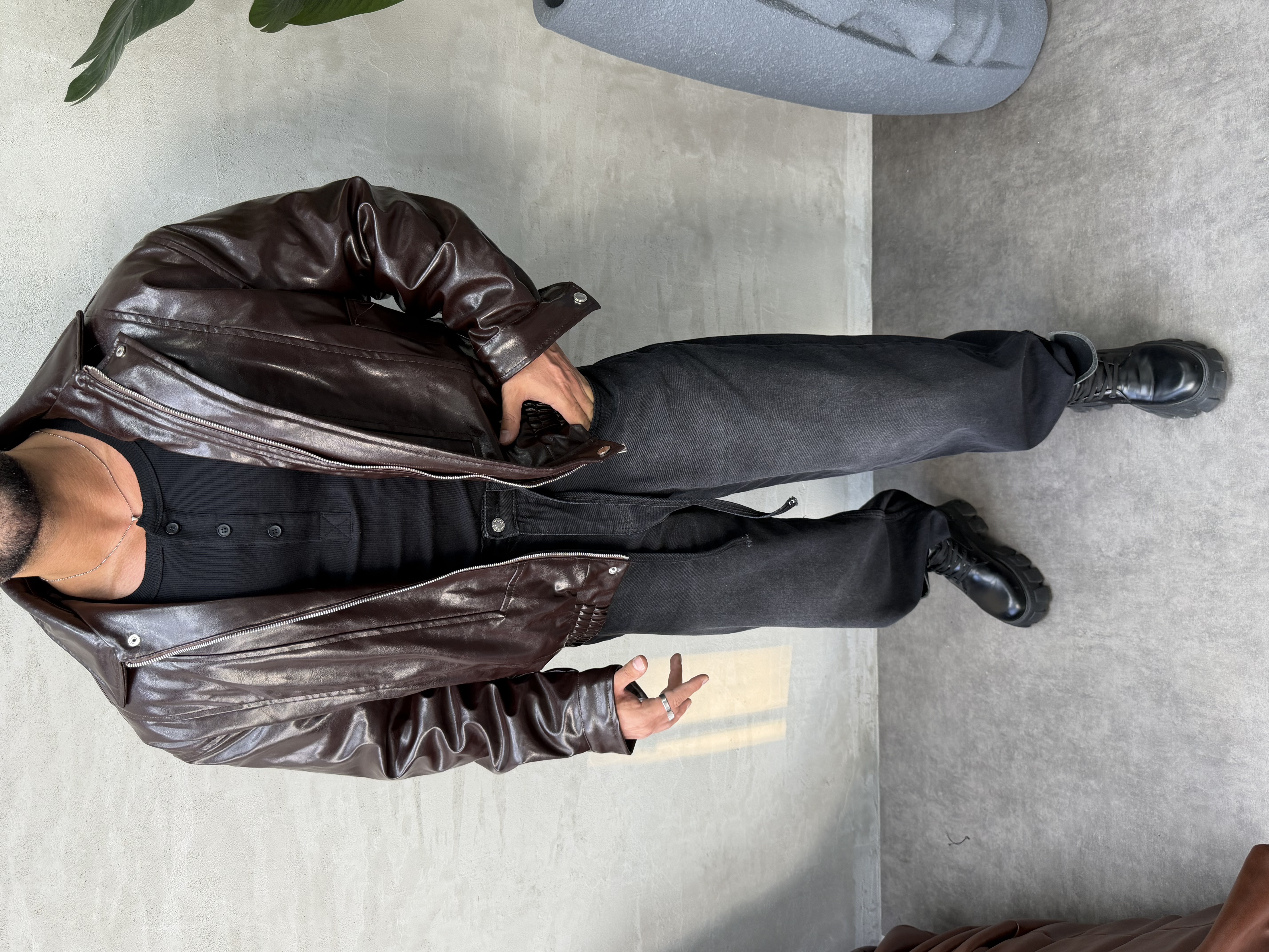 PREMIUM SERİ OVERSIZE BOMBER MONT KAHVERENGİ 