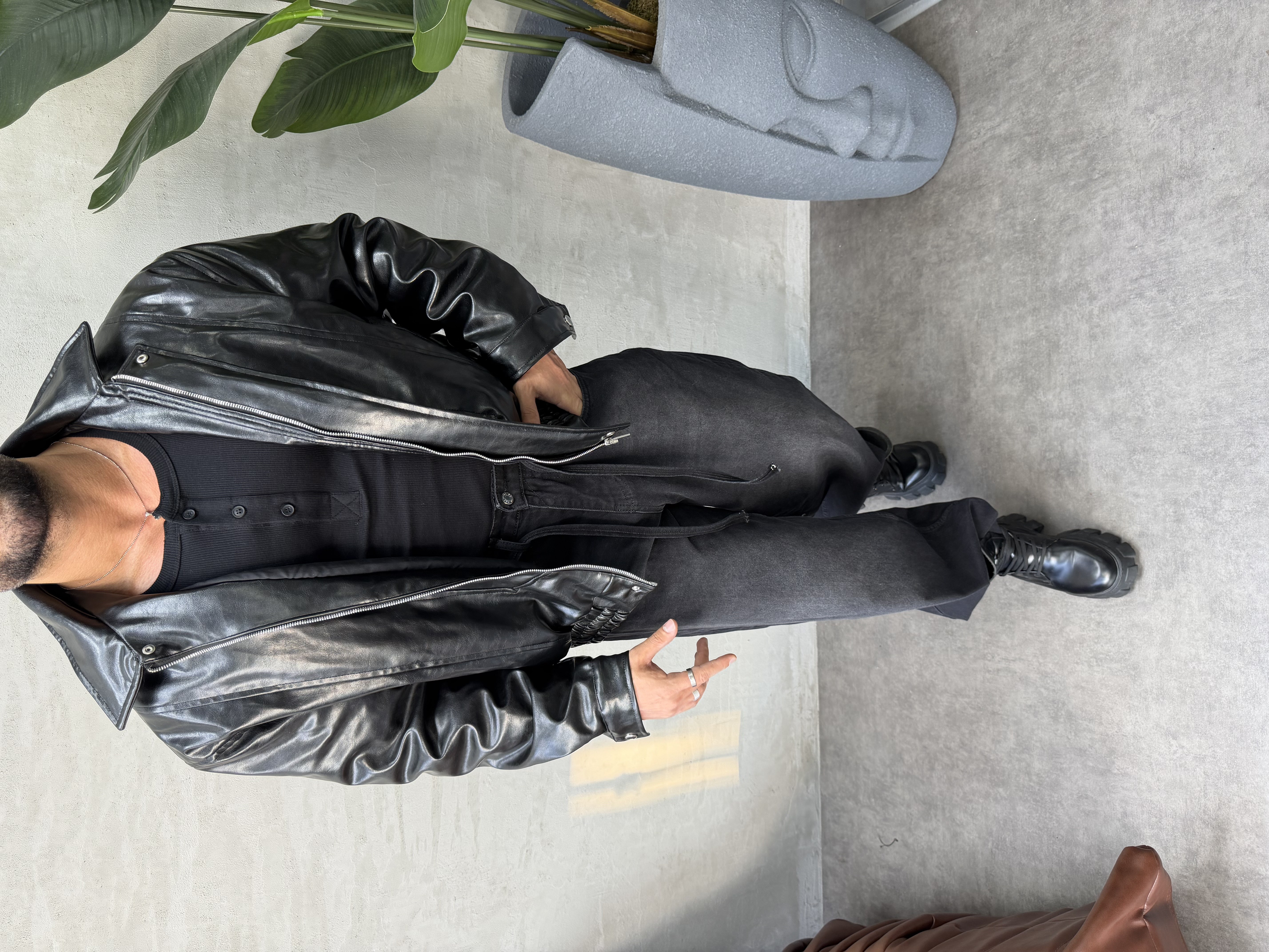 PREMIUM SERİ OVERSIZE BOMBER MONT SİYAH 