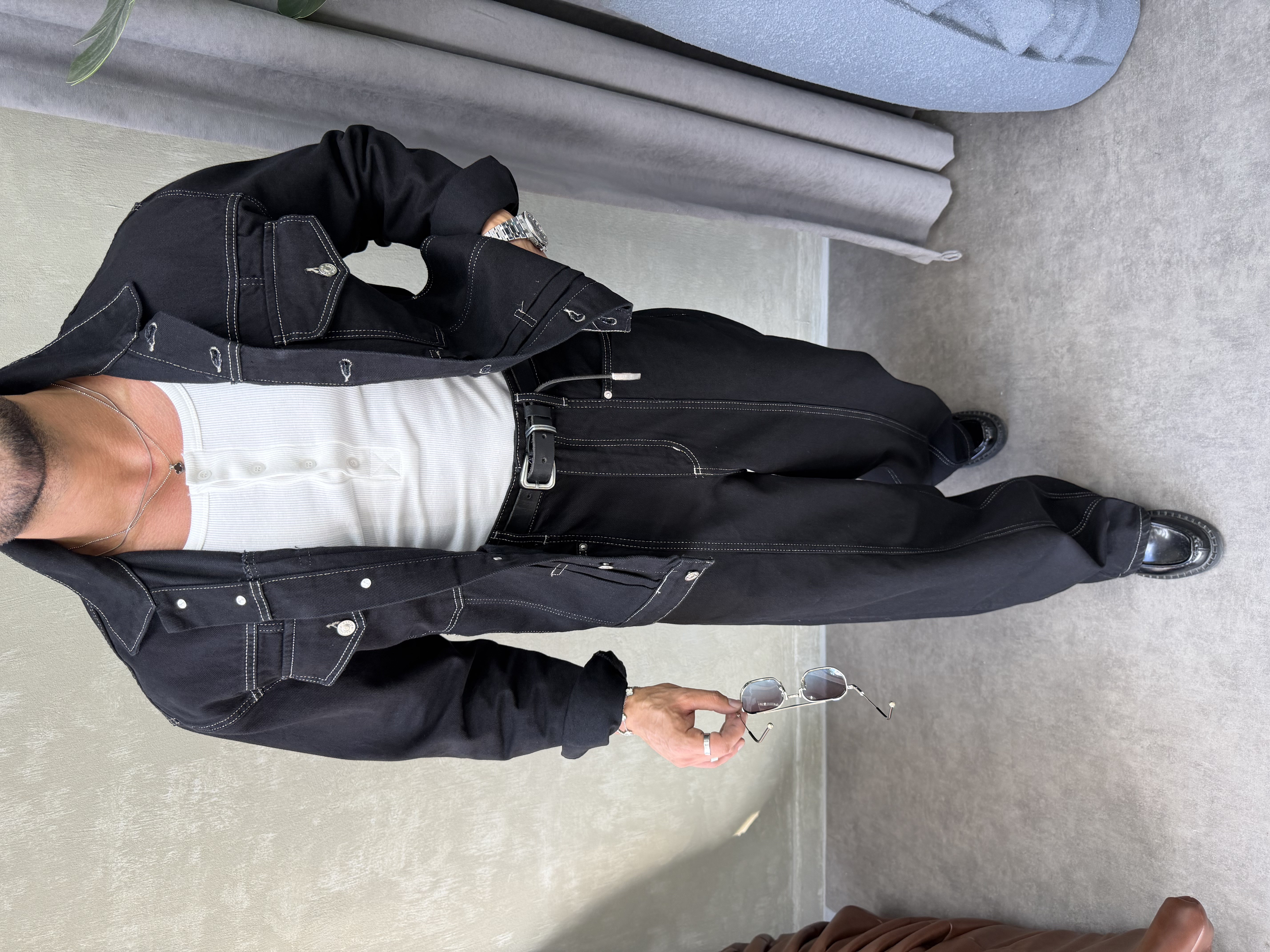 PREMIUM SERİ OVERSIZE DENİM TAKIM SİYAH