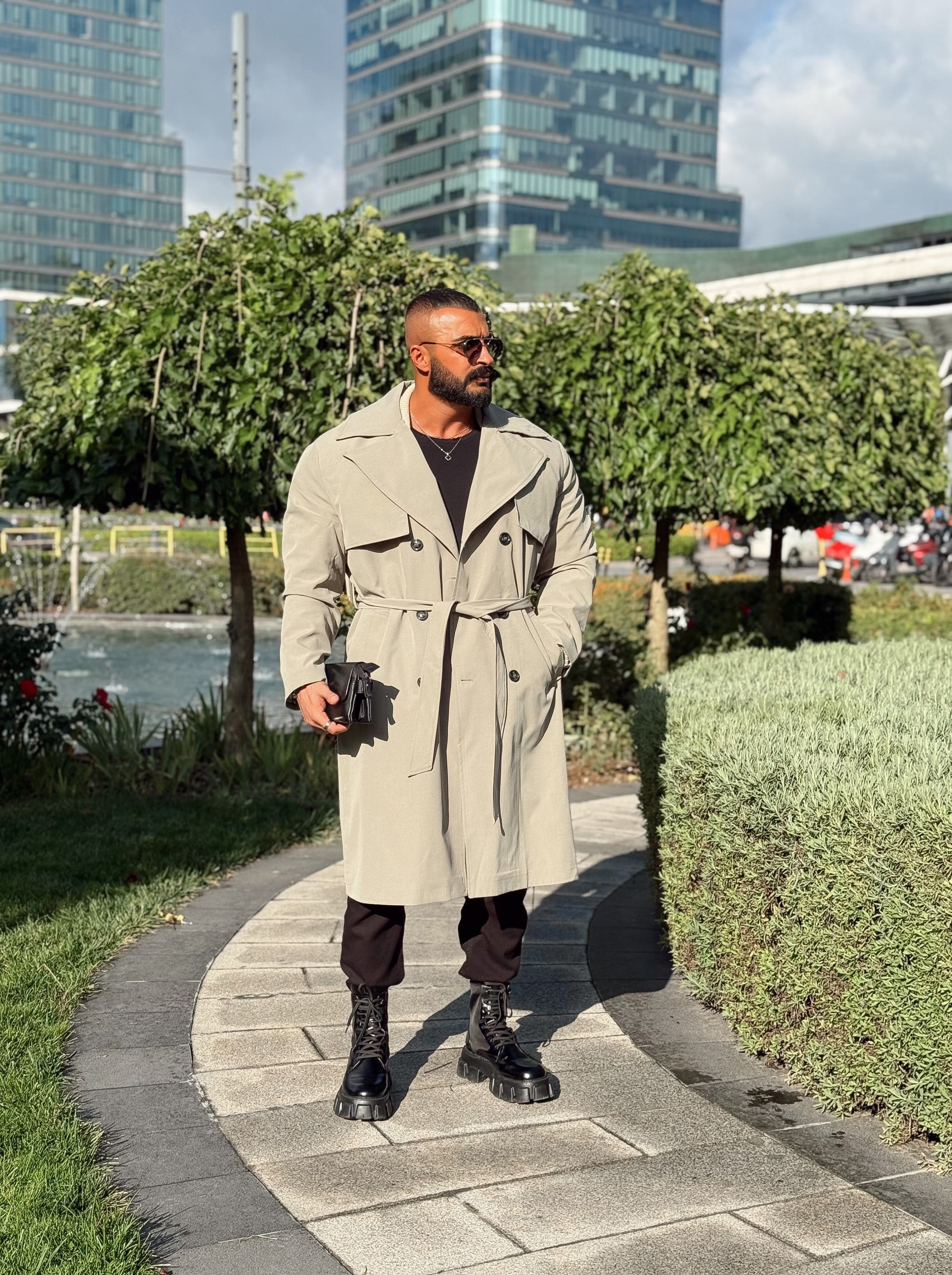 PREMIUM SERİ OVERSIZE KEMERLİ TRENÇKOT HAKİ