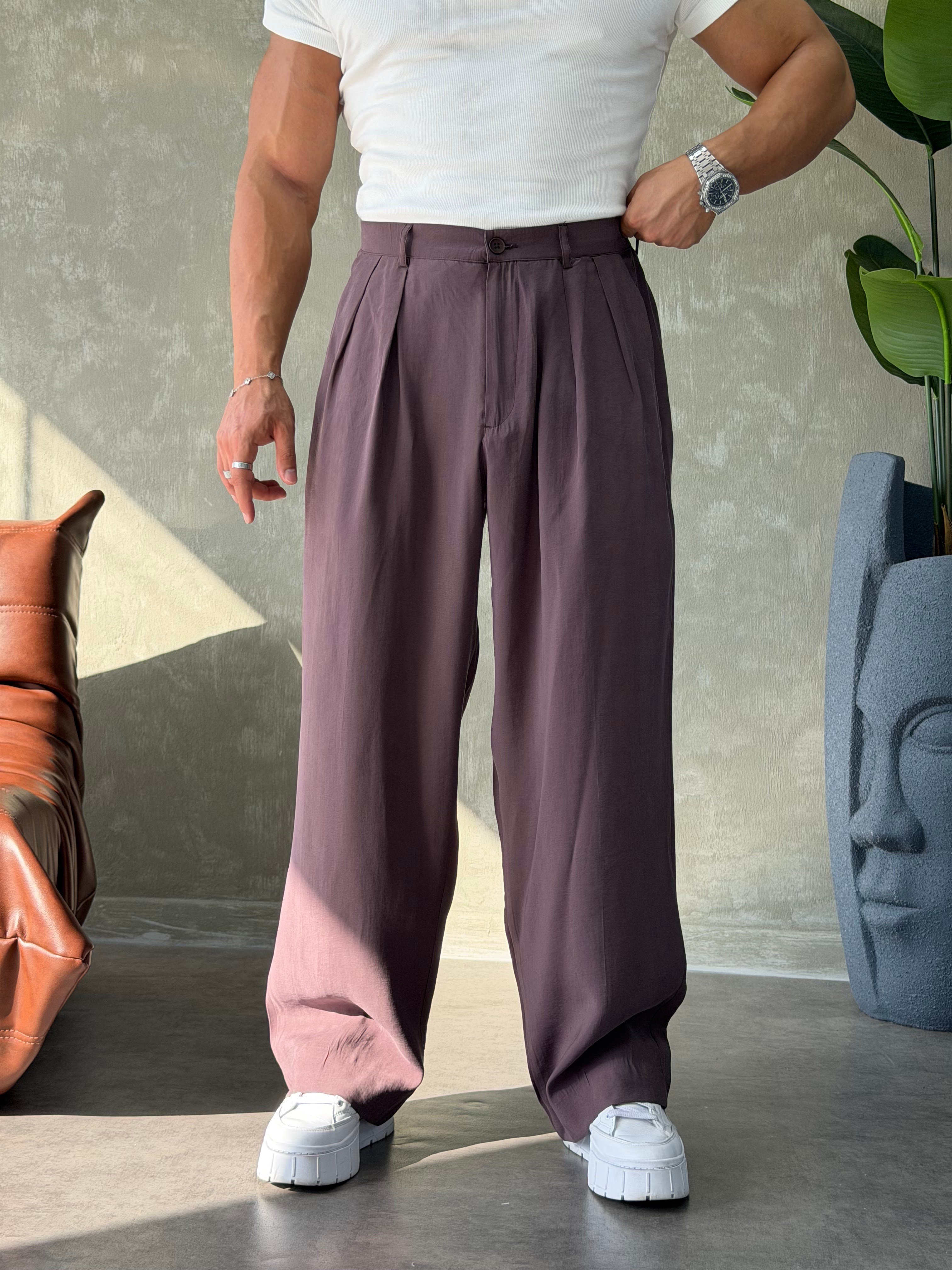 PREMIUM TENSEL BAGGY PANTOLON KAHVERENGİ