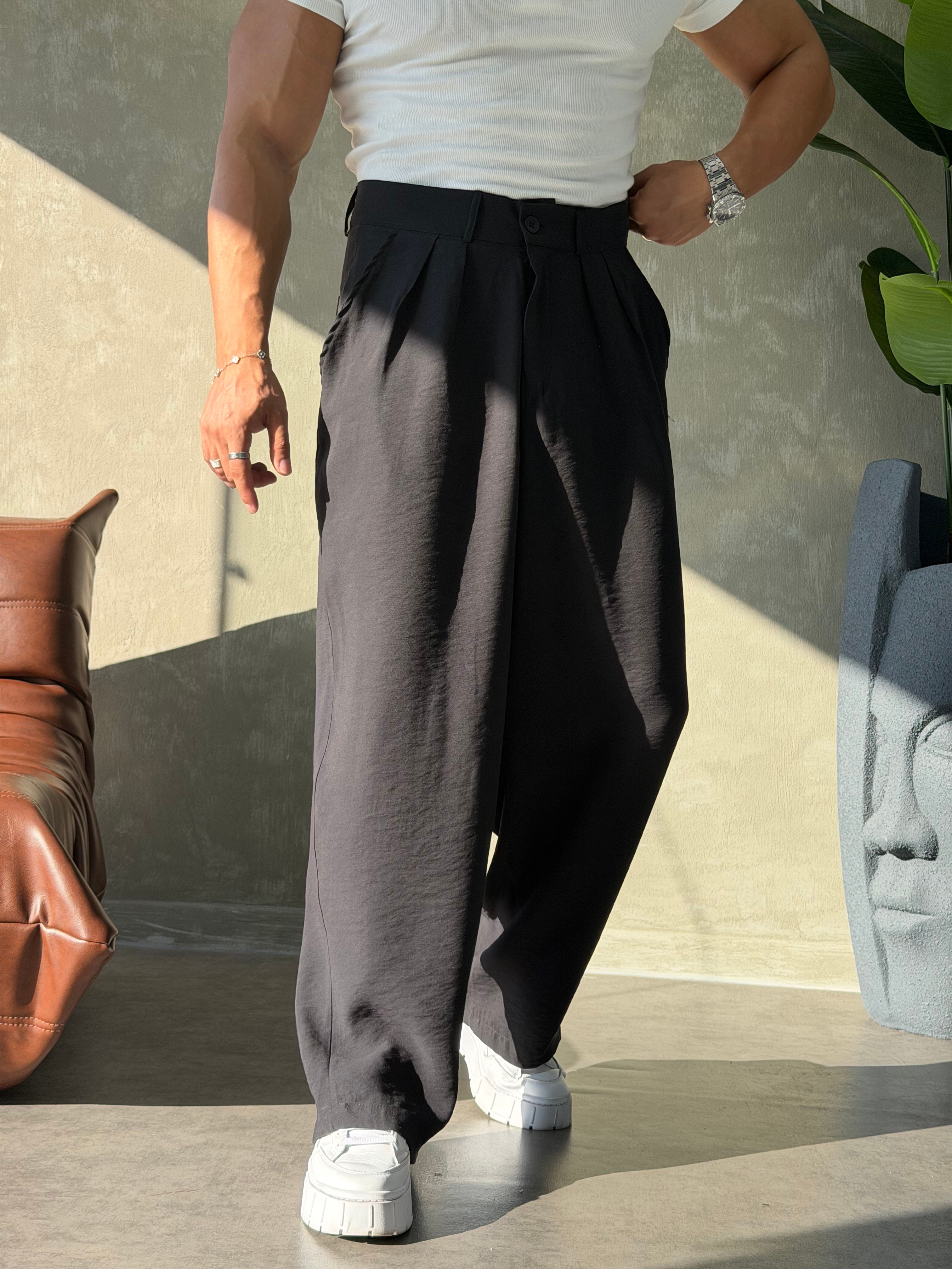 PREMIUM TENSEL BAGGY PANTOLON SİYAH