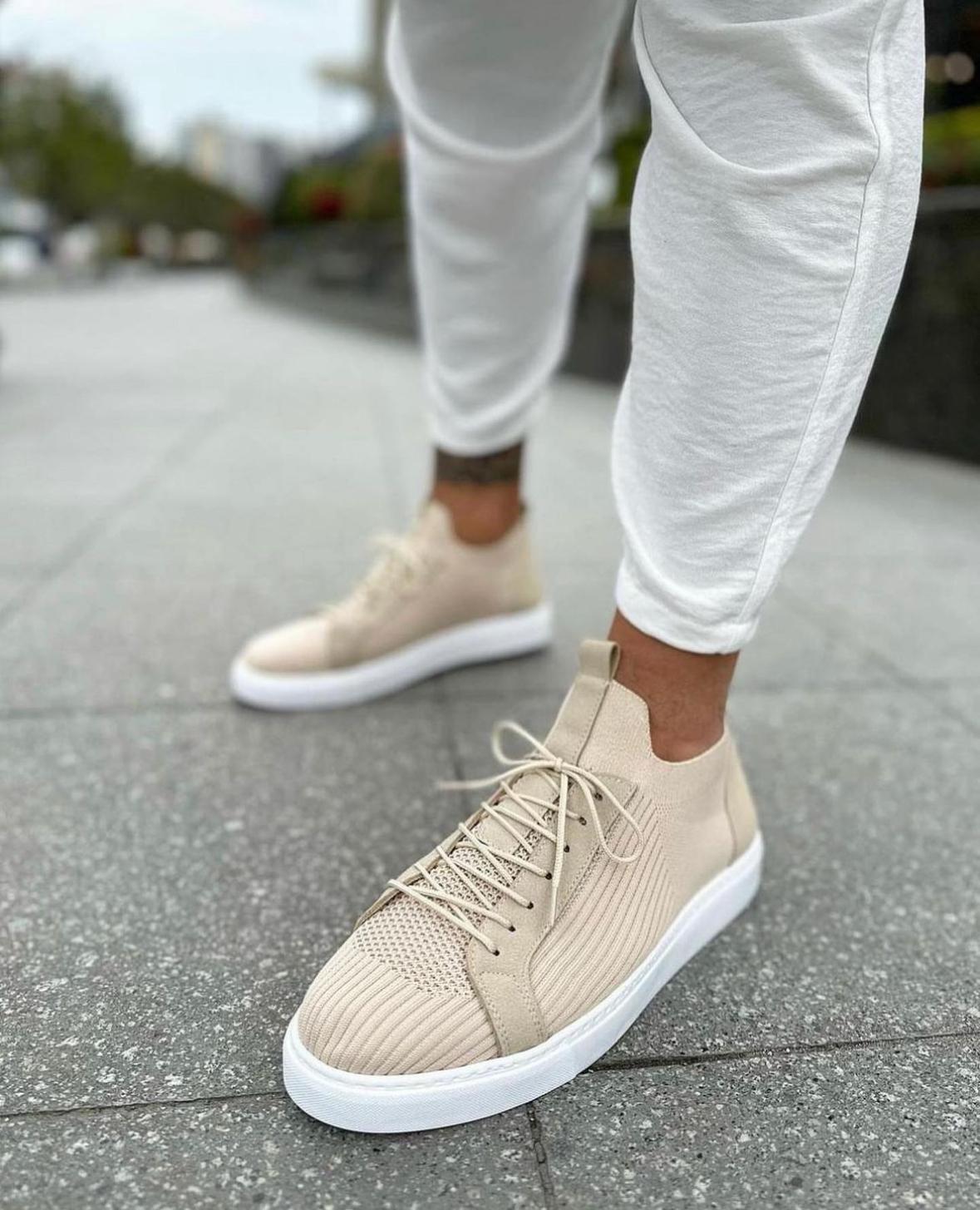 Rahat Kalıp Triko Ayakkabı Bej