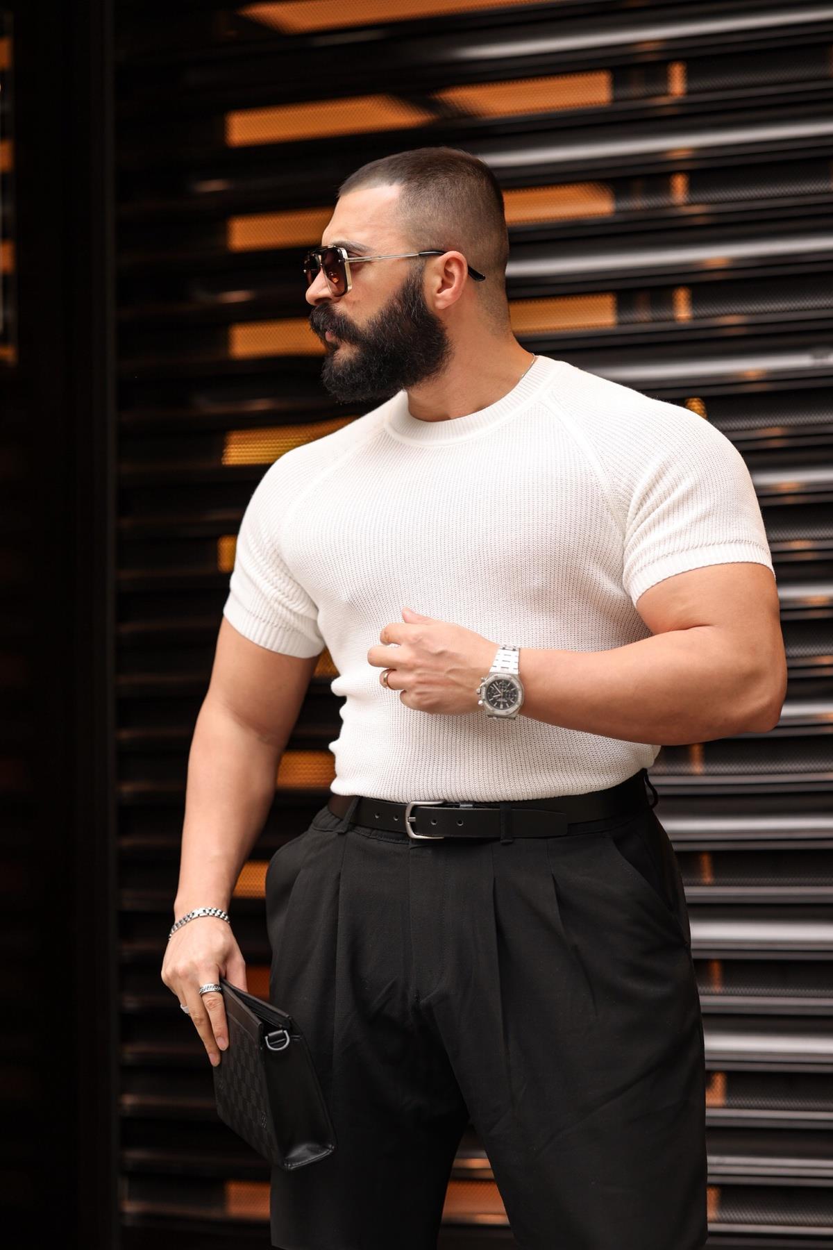 SLİM FİT BEYAZ TRİKO