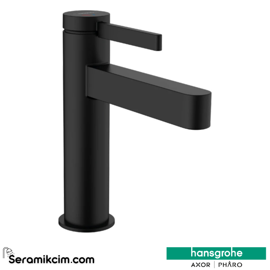 Hansgrohe Finoris Lavabo Bataryası 110 Coolstart Bas-Aç Gider Seti İle Mat Siyah 76024670