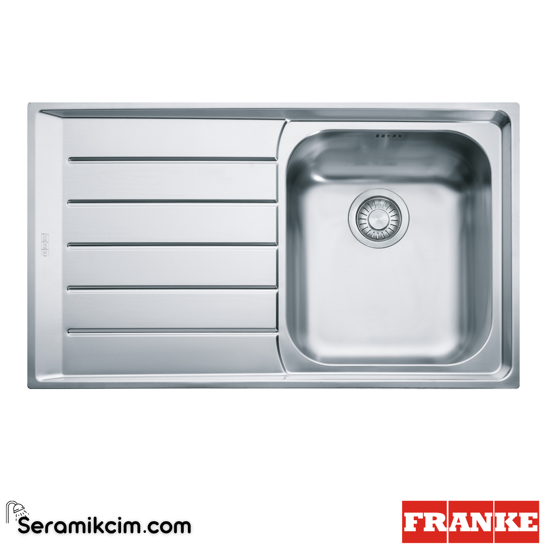 Franke Neptün NEX 611 SOL Tezgahüstü 1 Gözlü Sol Damlalıklı 860x510mm Paslanmaz Çelik Eviye İnox 101.0656.164