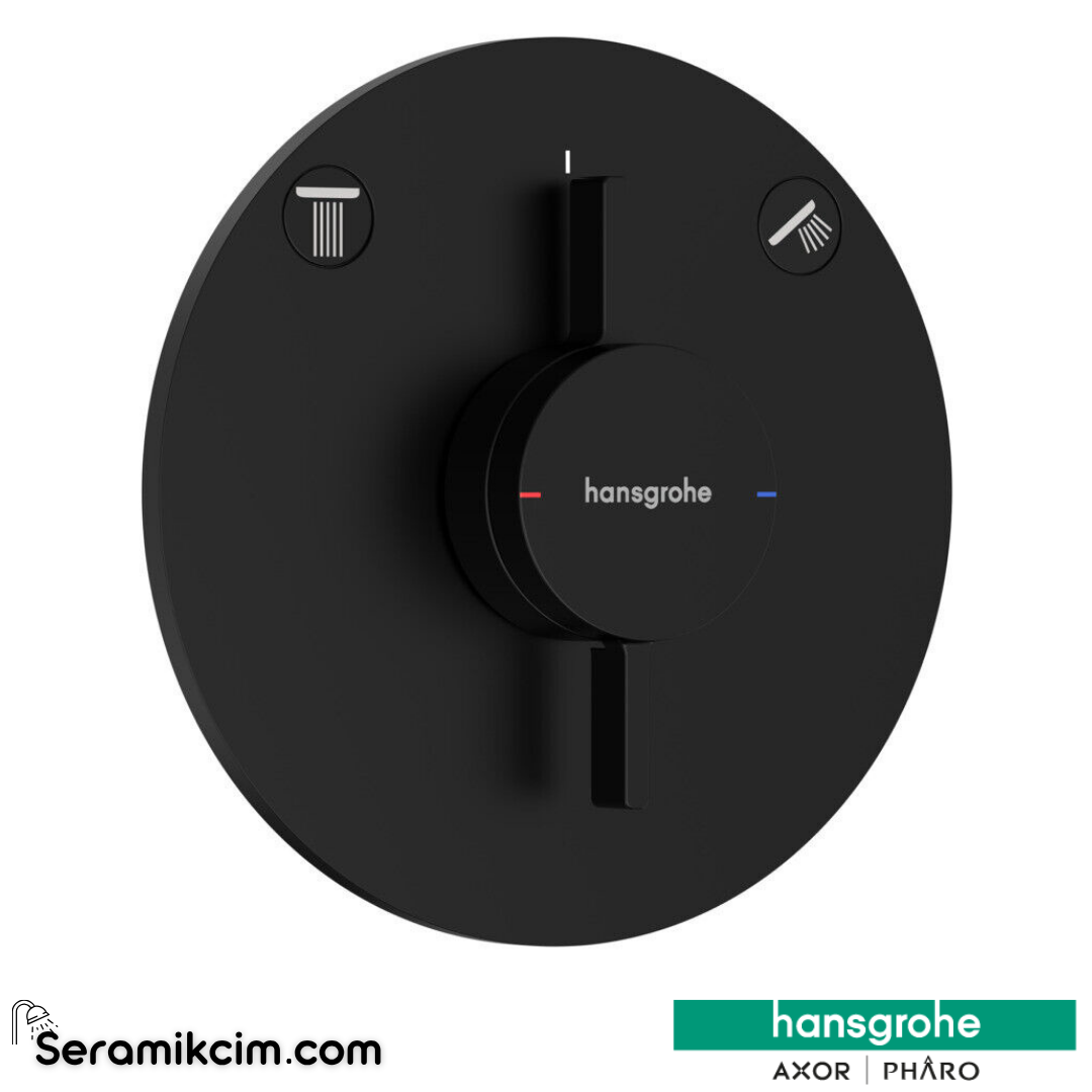 Hansgrohe Duoturn S Ankastre Banyo Bataryası 2 Çıkış Mat Siyah 75418670