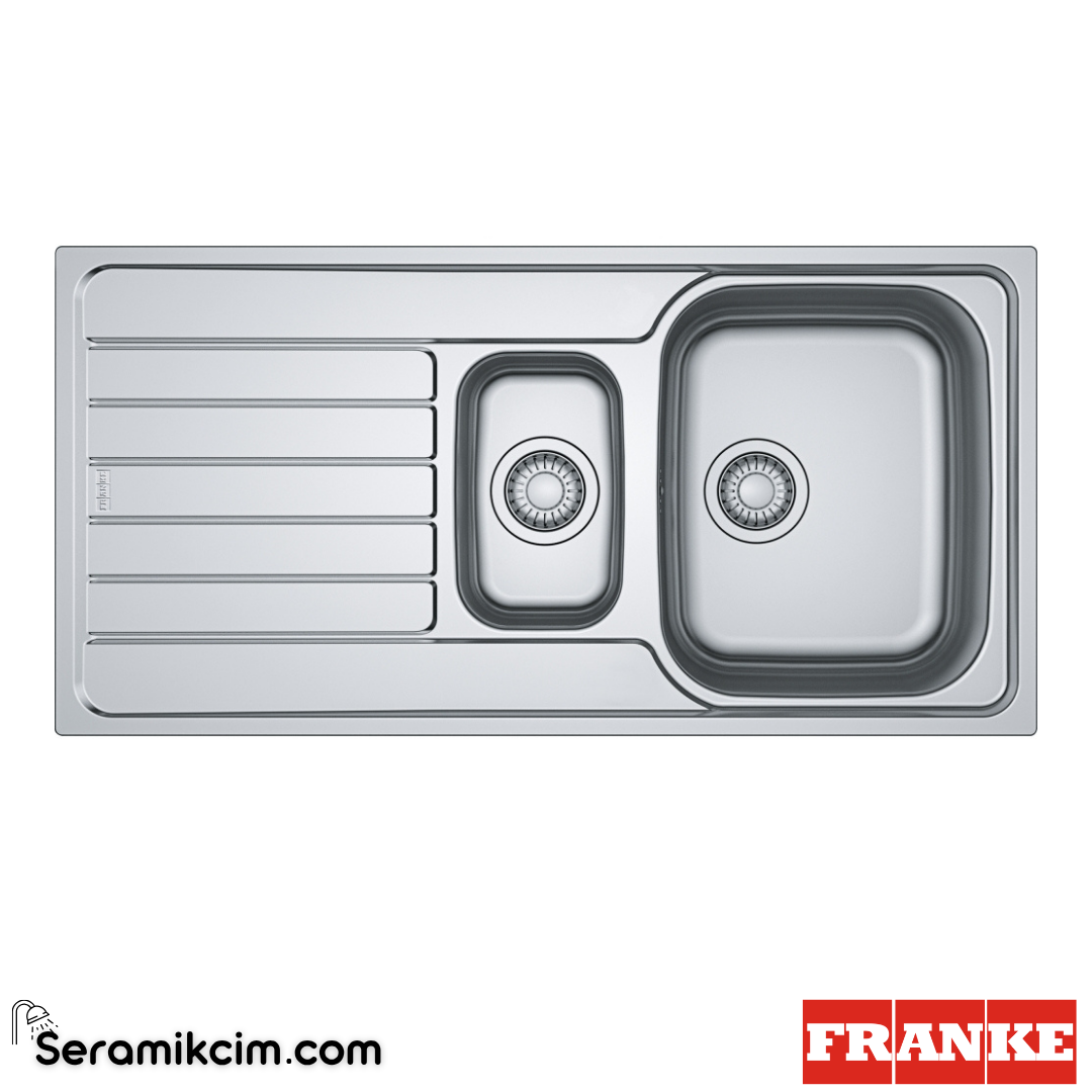 Franke Spark SKX 651 SOL Tezgahüstü 1 Gözlü Sol Damlalıklı 1000x500mm Paslanmaz Çelik Eviye İnox 101.0712.369