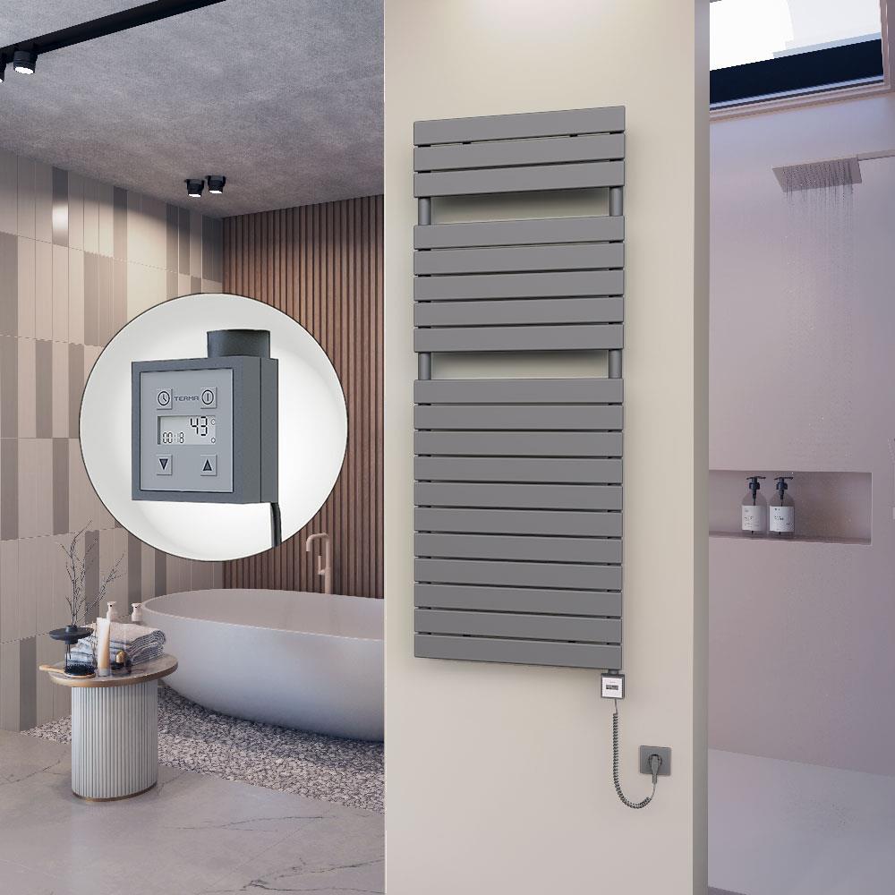 10H Elektrikli Havlupan 600x1550 Antrasit Ktx3 1000 Watt Spiral Kablolu