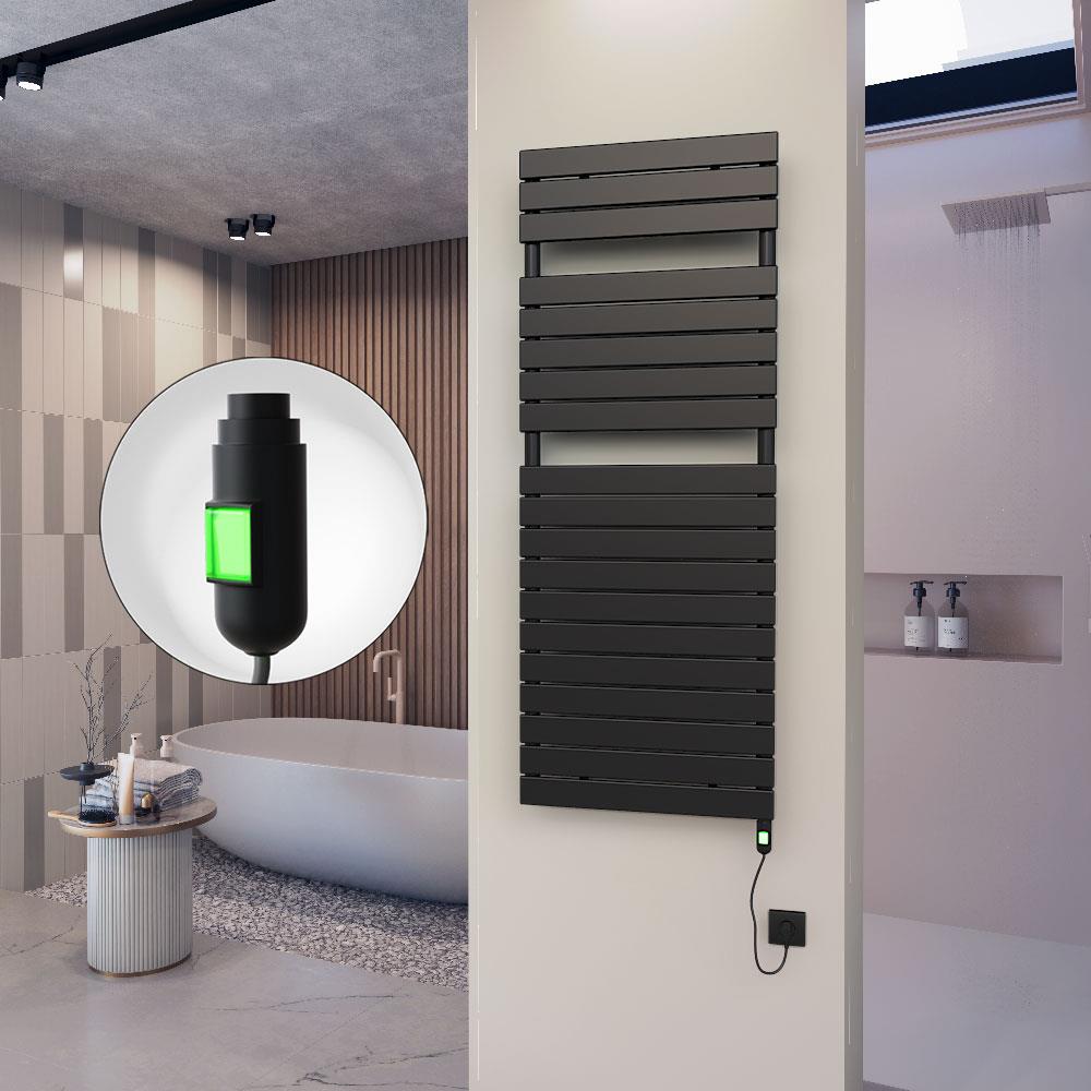 10H Elektrikli Havlupan 600x1550 Mat Siyah (On/Off Düğmeli) 900 W
