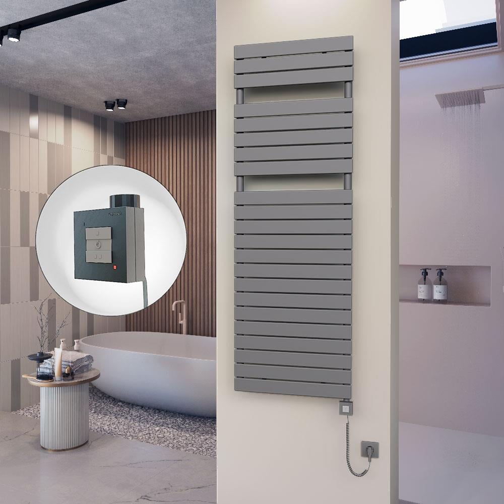 10H Elektrikli Havlupan 600x1772 Antrasit Ktx1 1000 Watt Spiral Kablolu