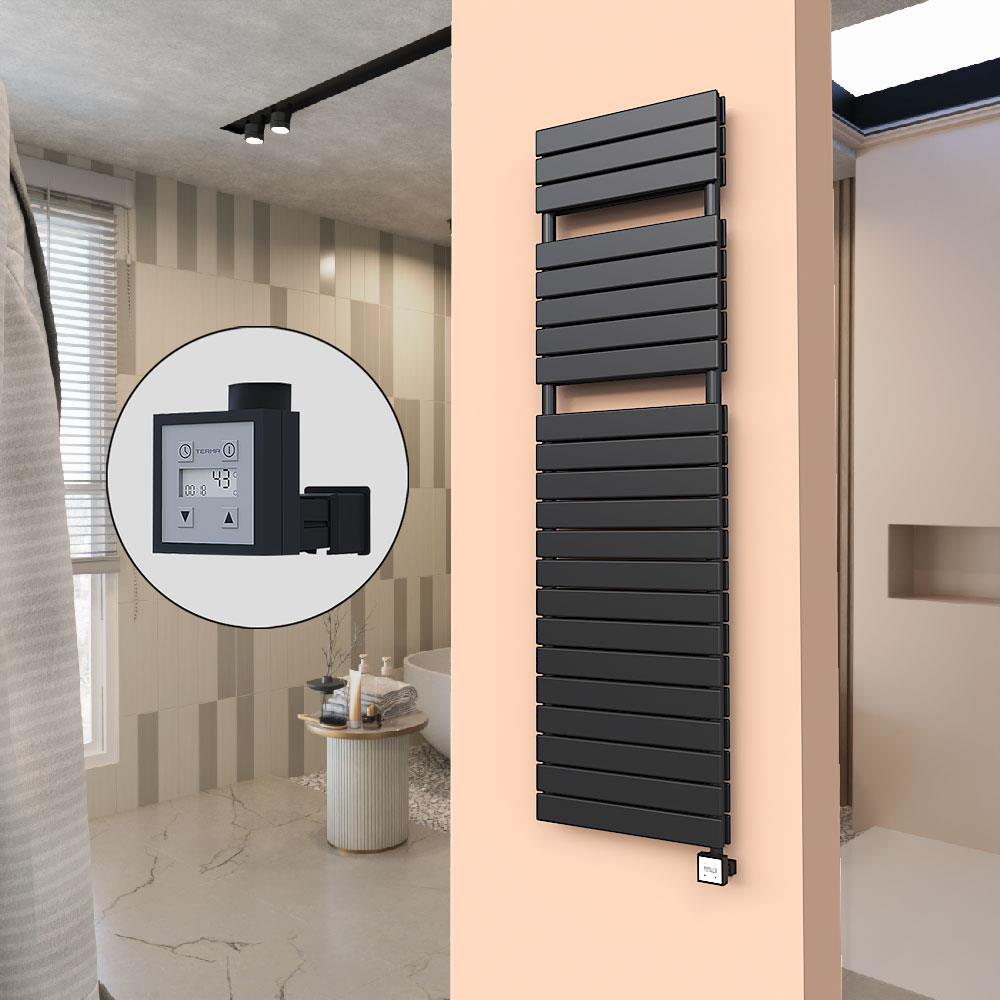 20H Elektrikli Havlupan 500x1772 Mat Siyah Ktx3 1000 W