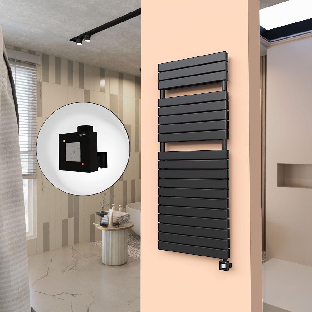 20H Elektrikli Havlupan 600x1550 Mat Siyah Ktx1 1000 Watt
