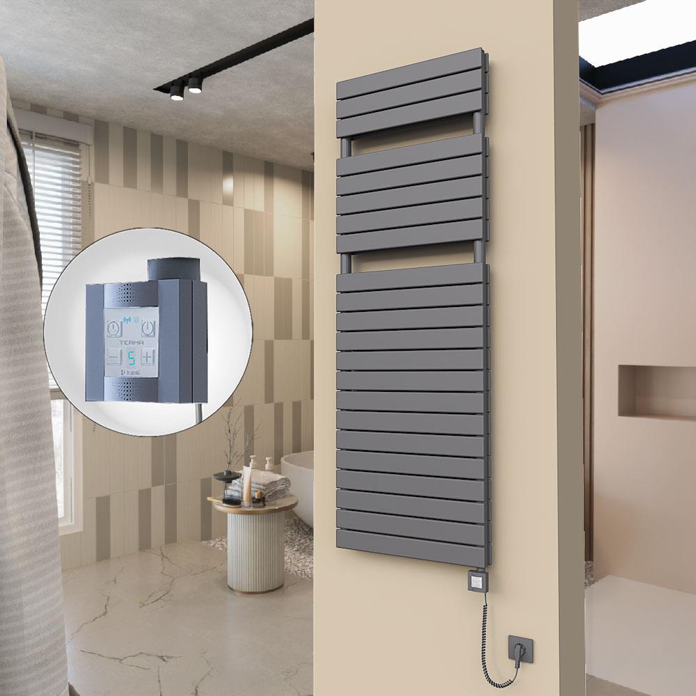 20H Elektrikli Havlupan 600x1772 Antrasit Ktx4 1000 Watt Spiral Kablolu