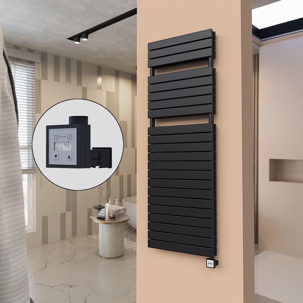 21H Elektrikli Havlupan 600x1772 Mat Siyah Ktx3 1000 W