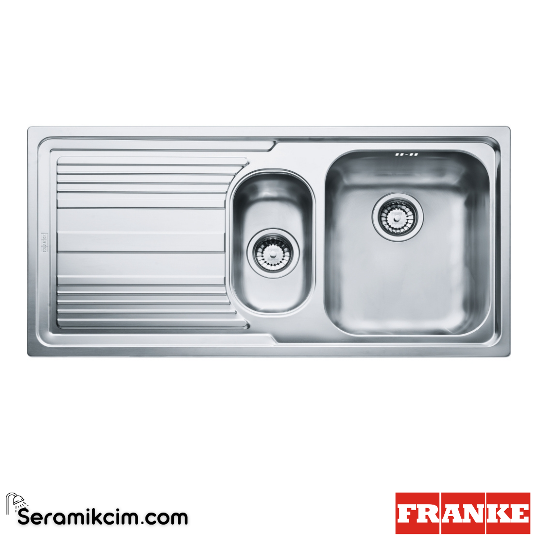 Franke Logicaline LLX 651 SOL Tezgahüstü 1,5 Gözlü Sol Damlalıklı 1000x500mm Paslanmaz Çelik Eviye İnox 101.0656.160