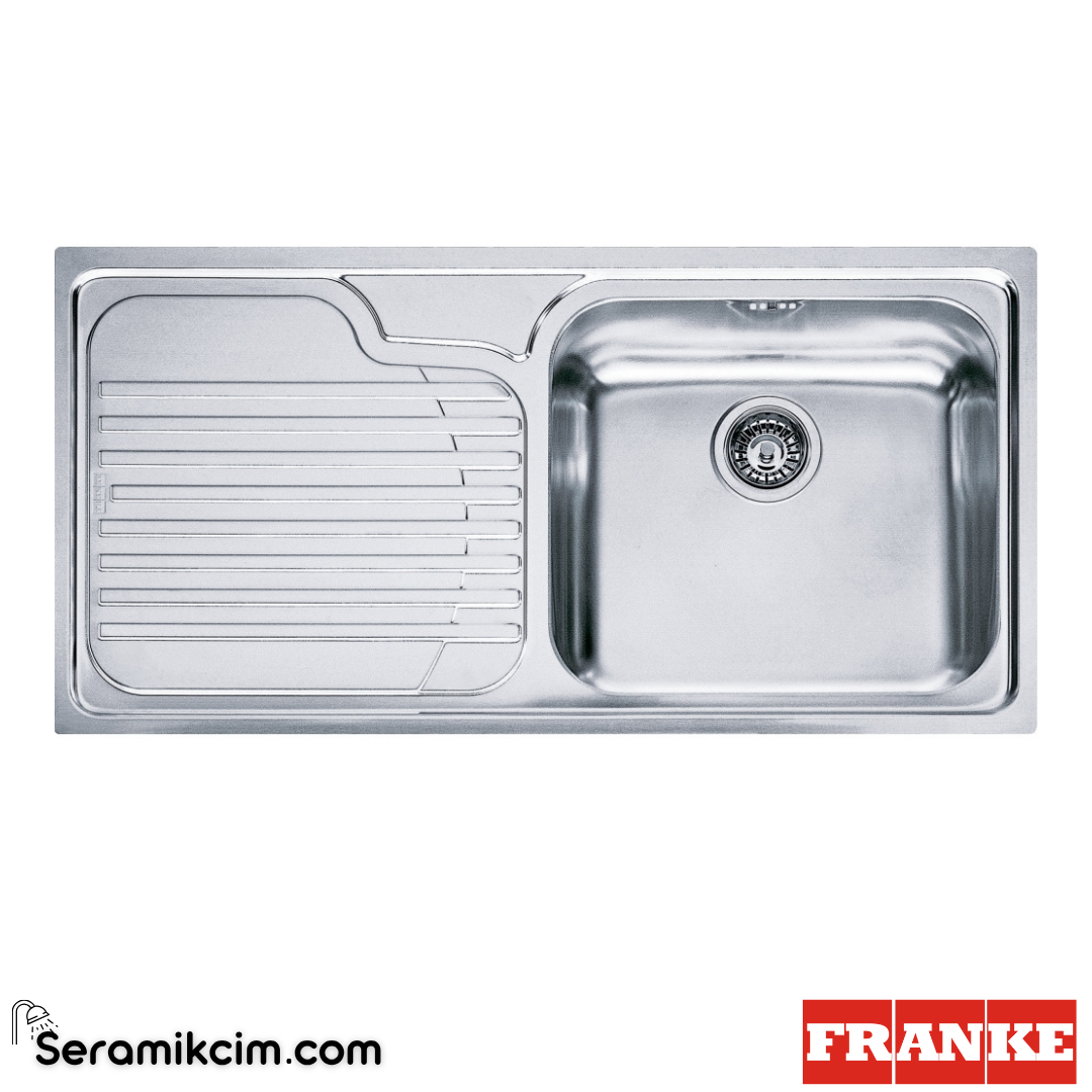 Franke Galassia GAX 611 SOL Tezgahüstü 1 Gözlü Sol Damlalıklı 1000x500mm Paslanmaz Çelik Eviye İnox 101.0656.176