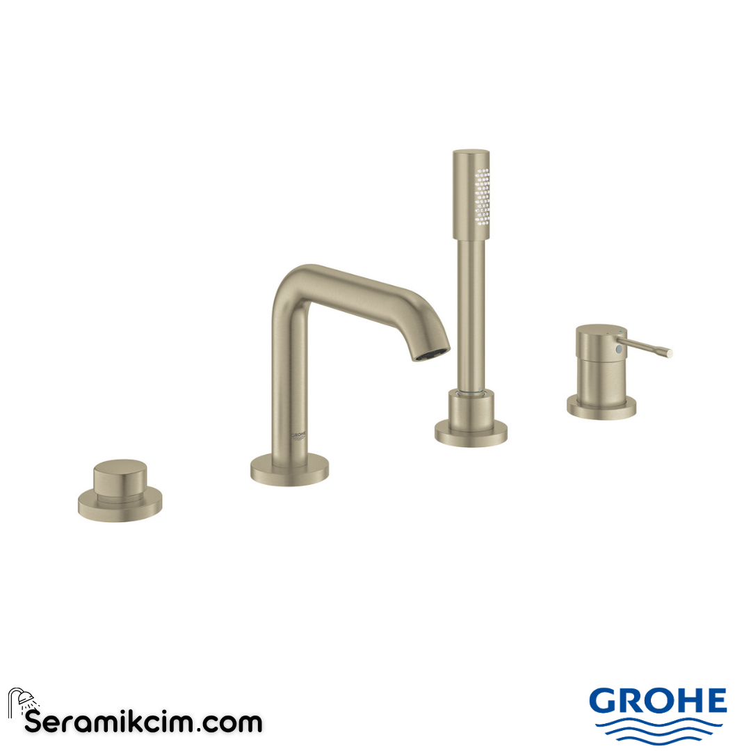 Grohe Essence 4 Delikli Küvet Bataryası (Sıva Üstü Grubu) Fırçalı Nikel 19578EN1