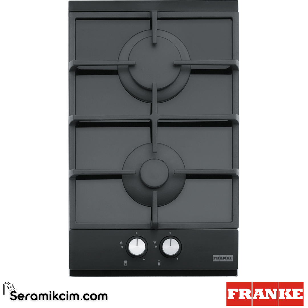 Franke Smart Linear FHNG 302 2G BK C Tezgahüstü 2 Gözlü 320x520mm Gazlı Ocak Siyah Cam 106.0490.202