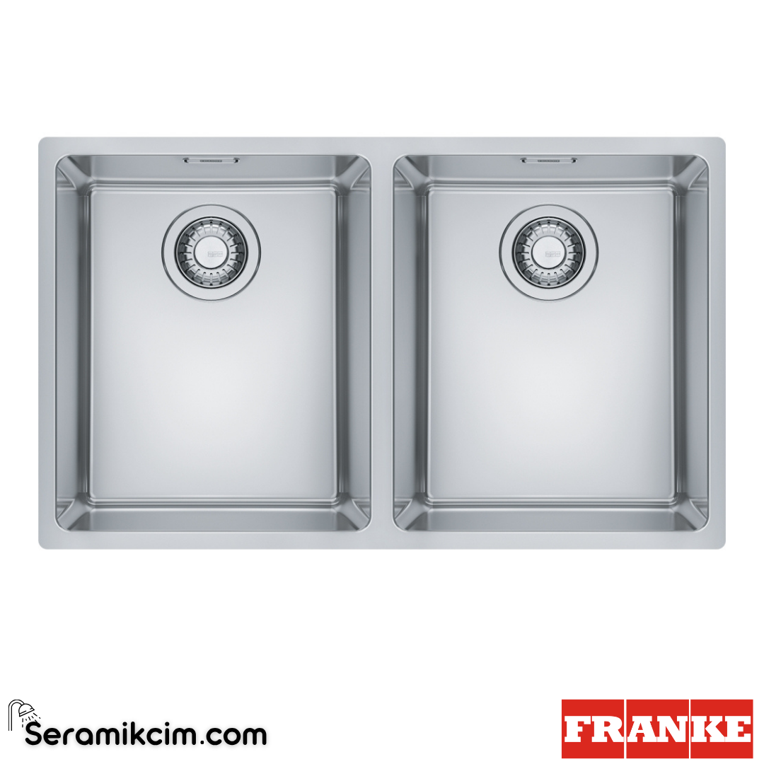 Franke Maris MRX 120-34-34 Tezgahaltı Dikdörtgen 2 Gözlü 740x440mm Paslanmaz Çelik Eviye İnox 122.0654.856