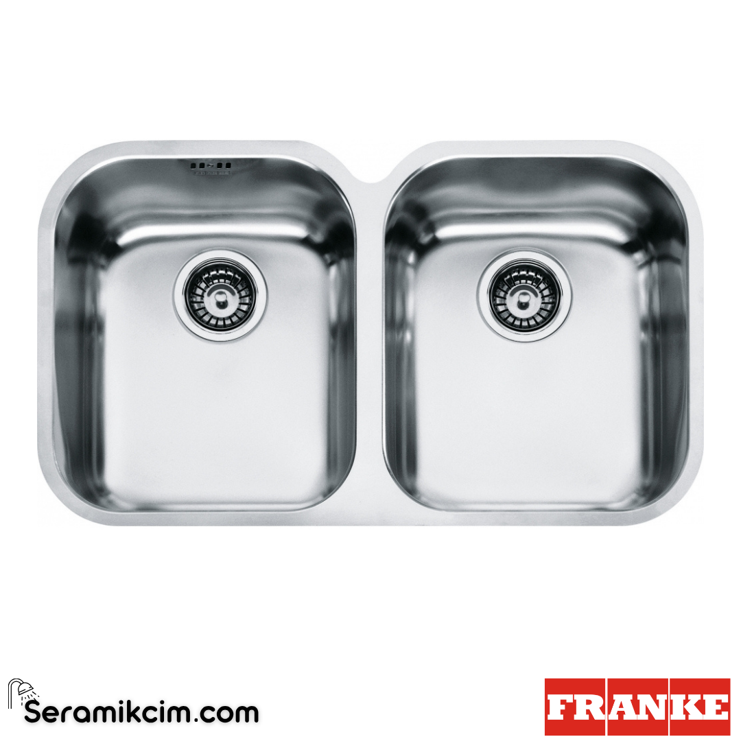 Franke Armonia AMX 120-34-34 Tezgahaltı Dikdörtgen 2 Gözlü 765x450mm Paslanmaz Çelik Eviye İnox 122.0021.446