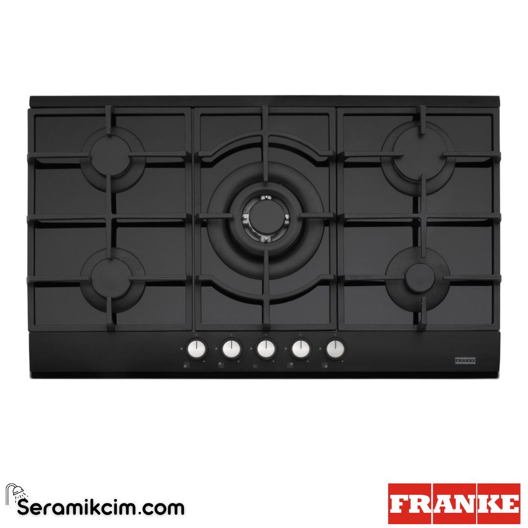 Franke Smart Linear FHNG 905 4G TC BK C Tezgahüstü 5 Gözlü 860x520mm Gazlı Ocak Siyah Cam 106.0490.180