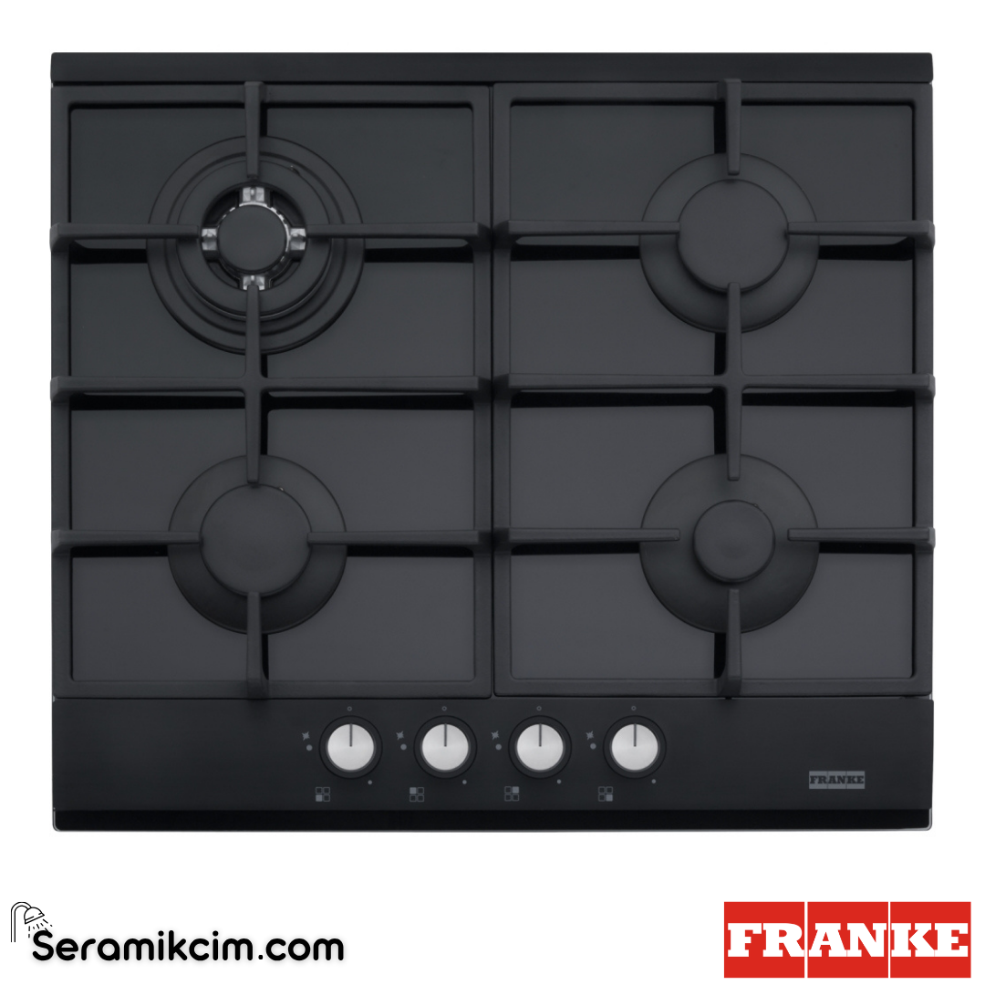 Franke Smart Linear FHNG 604 4G TC BK C Tezgahüstü 4 Gözlü 590x520mm Gazlı Ocak Siyah Cam 106.0490.177