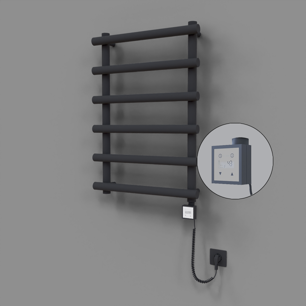 Amazon Dekoratif Elektrikli Havlupan 600x850 Koyu Antrasit (KTX3 Termostat) 300W Spiral Kablolu