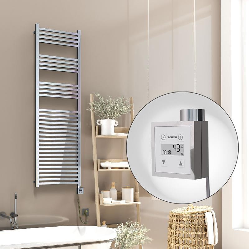 Barbados Elektrikli Havlupan 500x1600 Krom  (KTX3 Termostat) 600W Spiral Kablolu