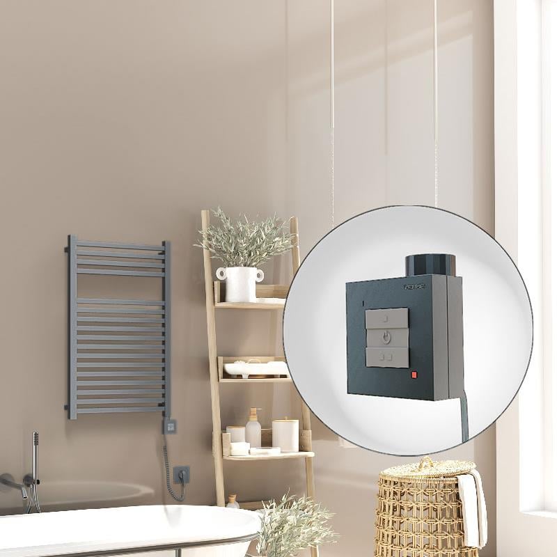 Barbados Elektrikli Havlupan 500x800 Antrasit Texture (KTX1 Termostat) 600W Spiral Kablolu