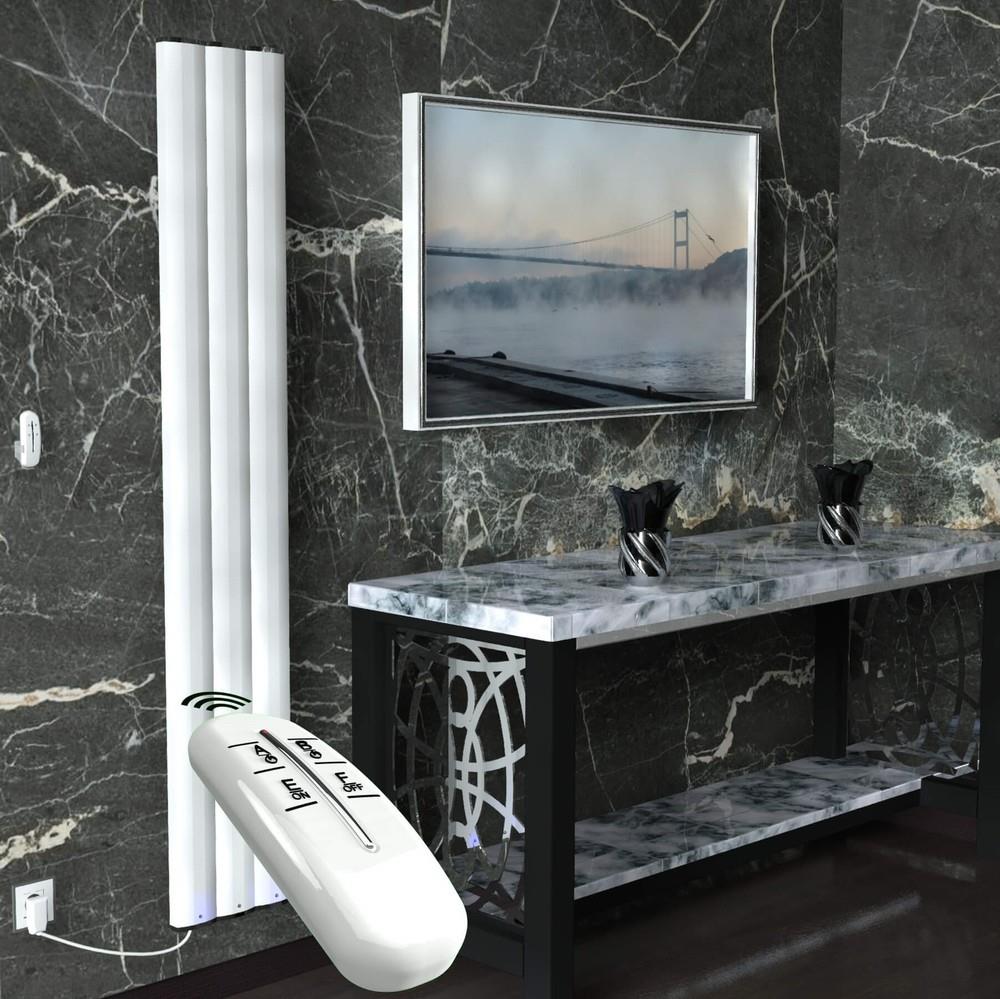 Elektrikli Alüminyum Radyatör 600 Watt 1800x300 Beyaz Uzaktan Kumandalı