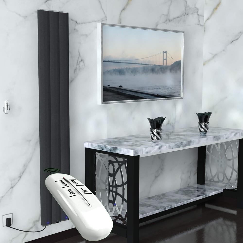 Elektrikli Alüminyum Radyatör 600 Watt 1800x300 Antrasit Uzaktan Kumandalı