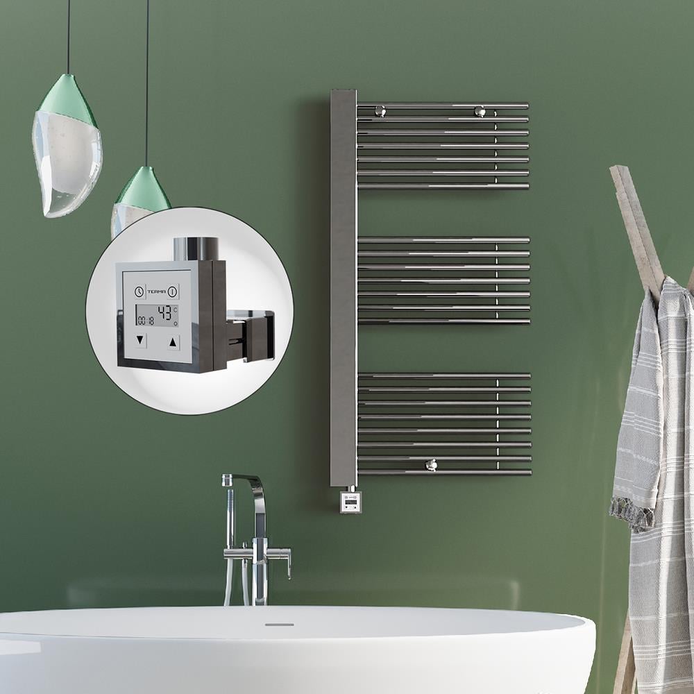 MALE Elektirikli Havlupan 600x1190  Krom (KTX3 Termostat) 600W Spiral Kablolu