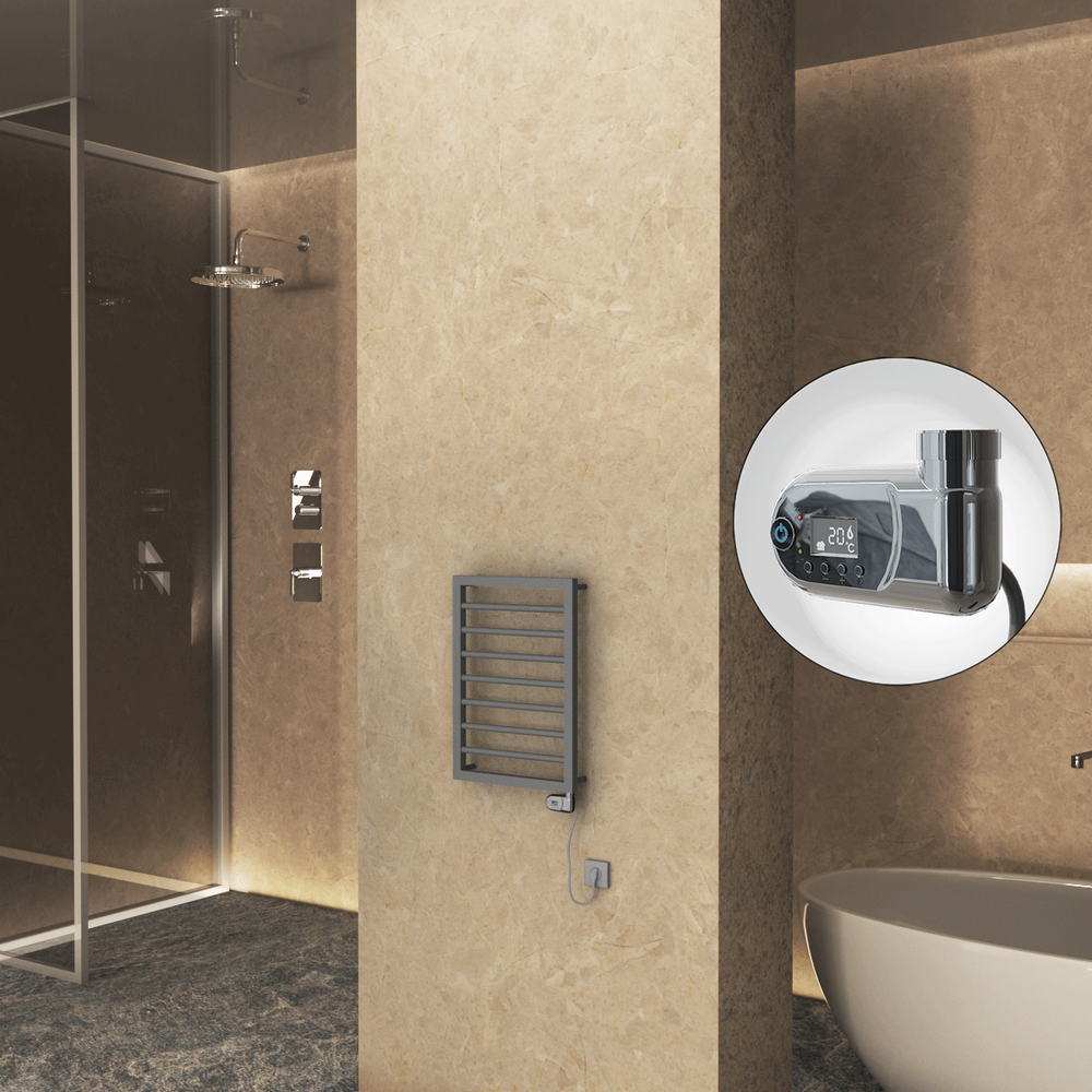 NAXOS Elektrikli Havlupan 450x655 Antrasit Texture (Thesis Termostat) 300W
