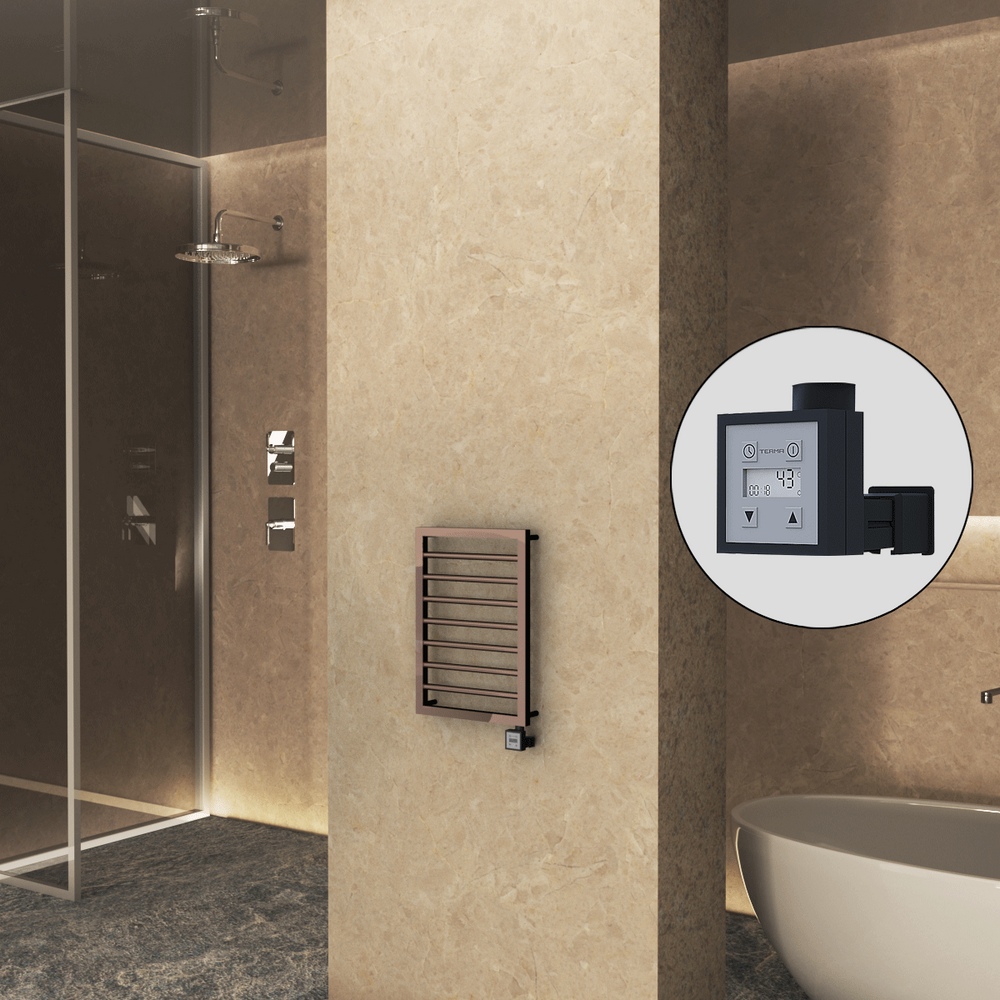 NAXOS Elektrikli Havlupan 450x655 Rose Gold Parlak (KTX3 Termostat) 200W