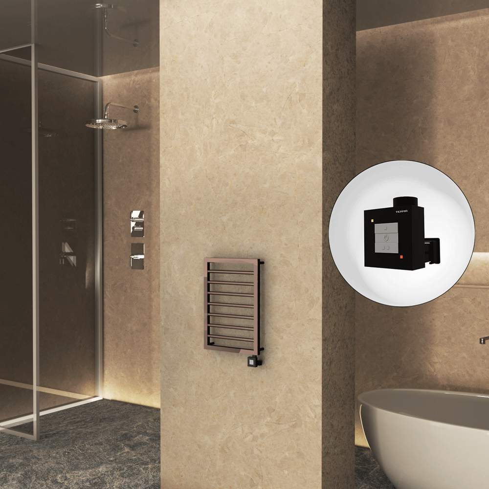 NAXOS Elektrikli Havlupan 450x655 Rose Gold Parlak (KTX1 Termostat) 200W