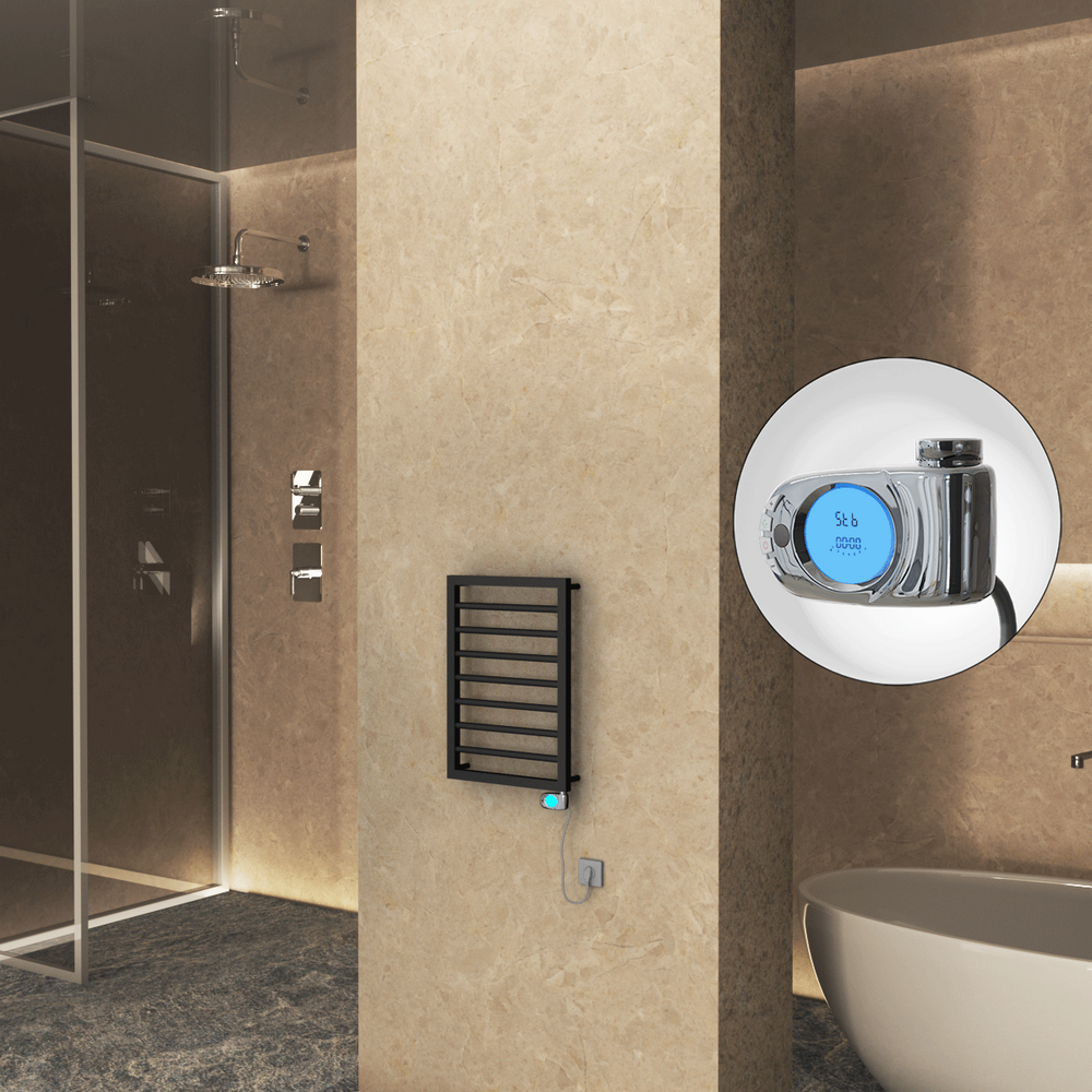 NAXOS Elektrikli Havlupan 450x655 Siyah Mat (Musa Termostat) 300W
