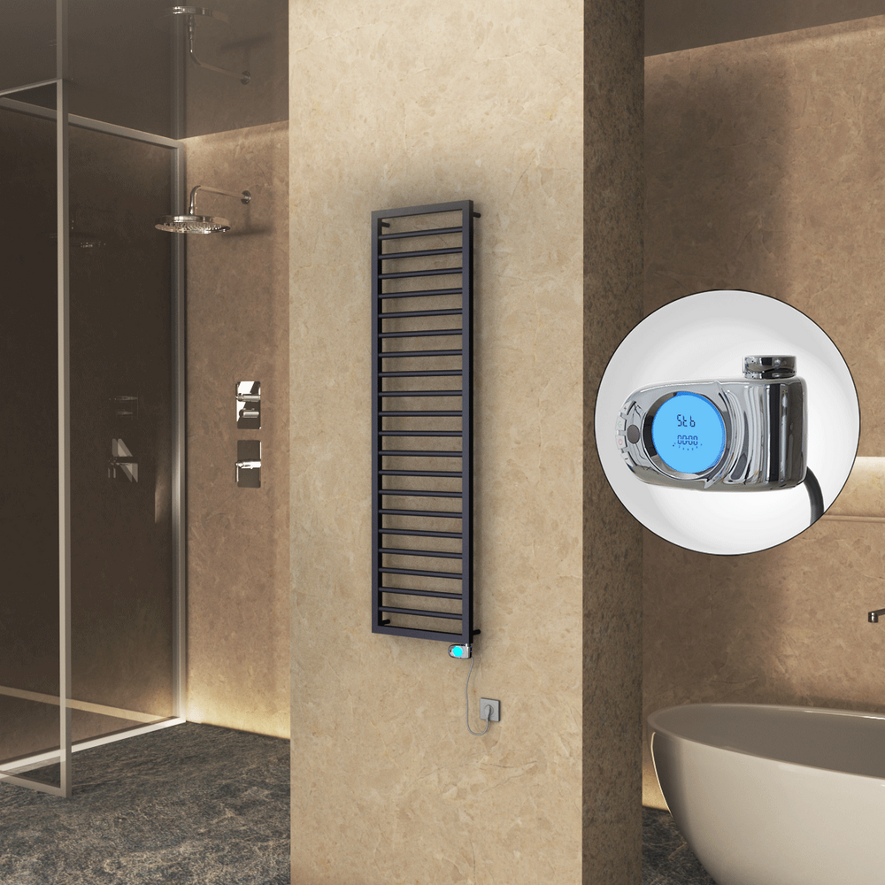 NAXOS Elektrikli Havlupan 500x1655 Koyu Antrasit Texture (Musa Termostat) 600W