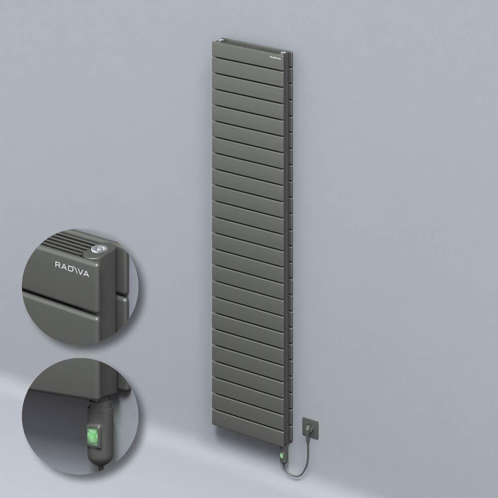 Tip 21H Elektrikli Çelik Dekoratif Radyatör 1772x400 Antrasit (On/Off Düğmeli) 1200W