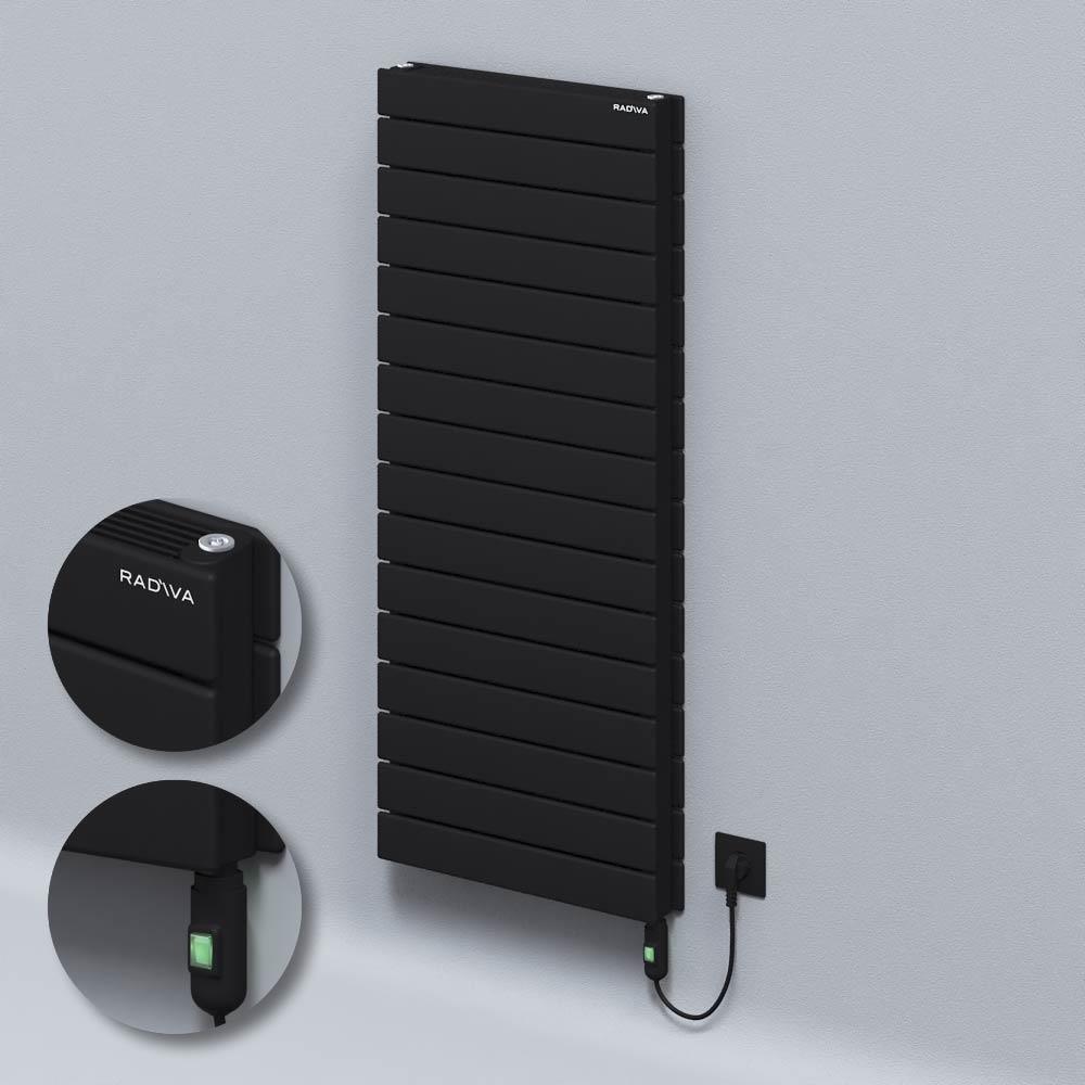 Tip 21H Elektrikli Çelik Dekoratif Radyatör 1180x500 Siyah (On/Off Düğmeli) 1200W