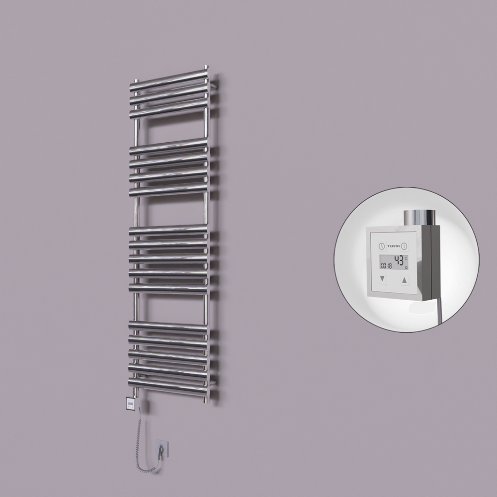 Volga Dekoratif Elektrikli Havlupan 500x1600 Krom (KTX3 Termostat) 600W Spiral Kablolu