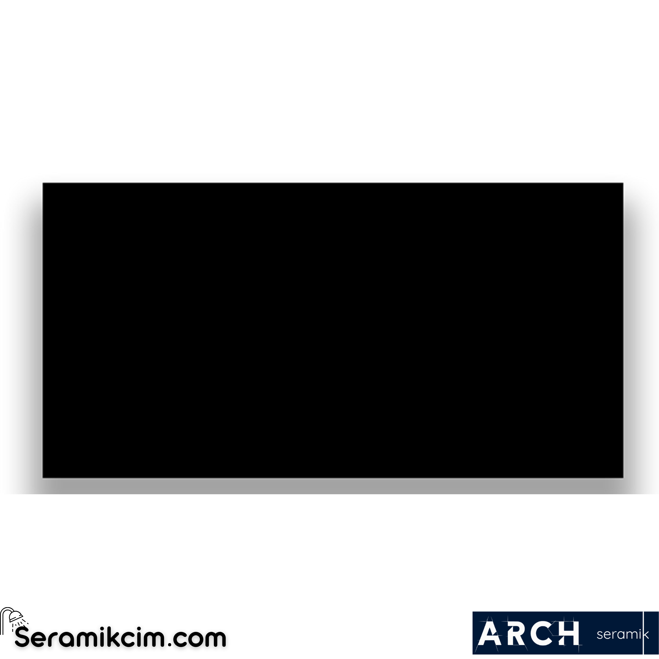 Arch Seramik 10x20 cm Black Flat Glossy