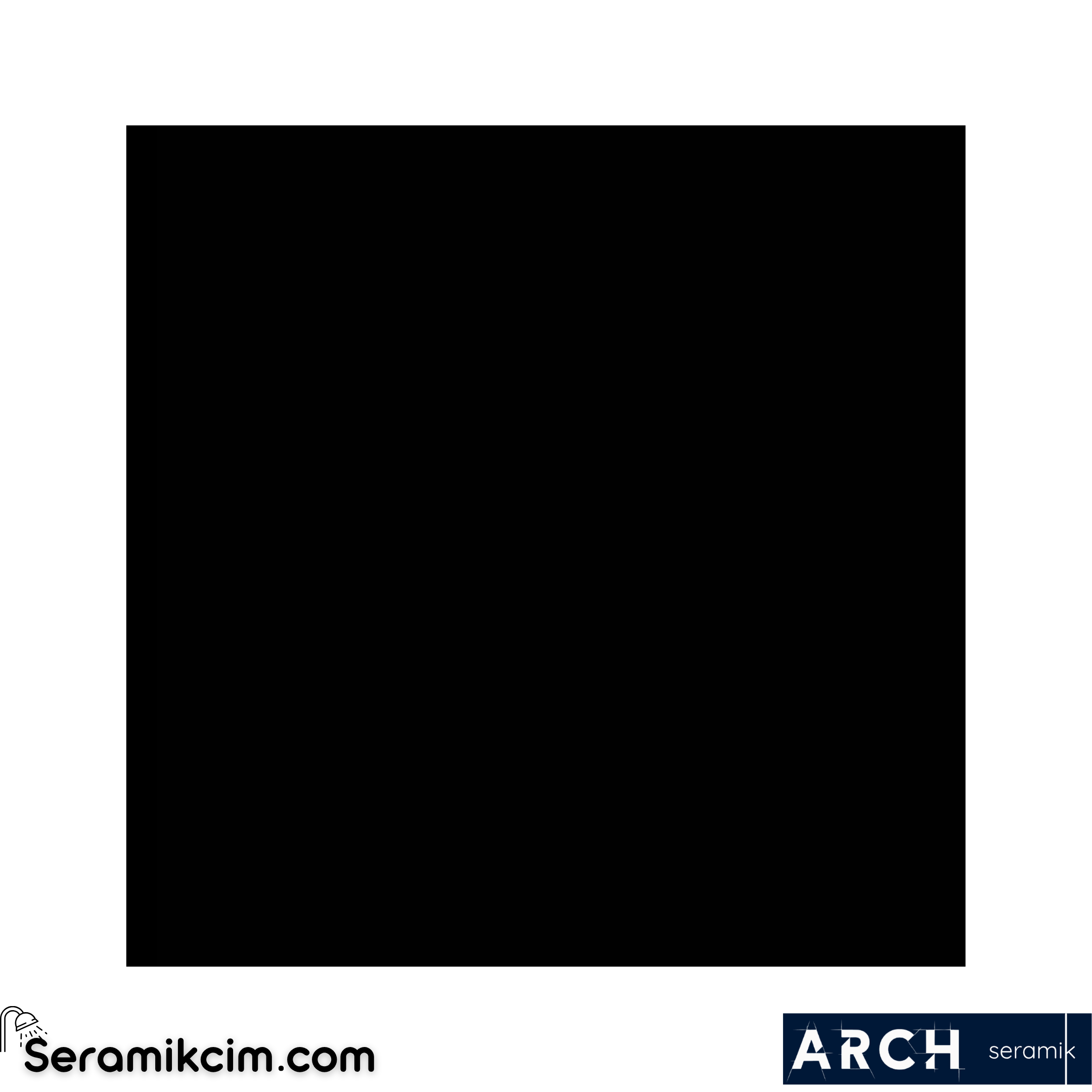 Arch Seramik 15x15 cm Black Flat Glossy